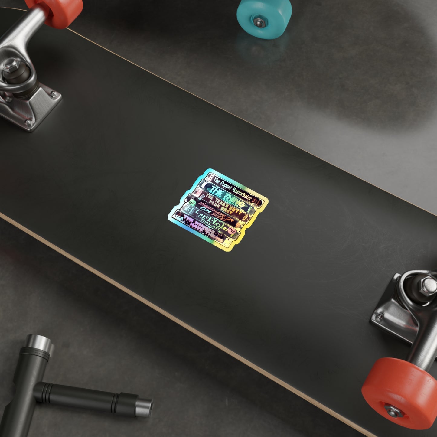 Adult Horror VHS Holographic Die-cut Stickers