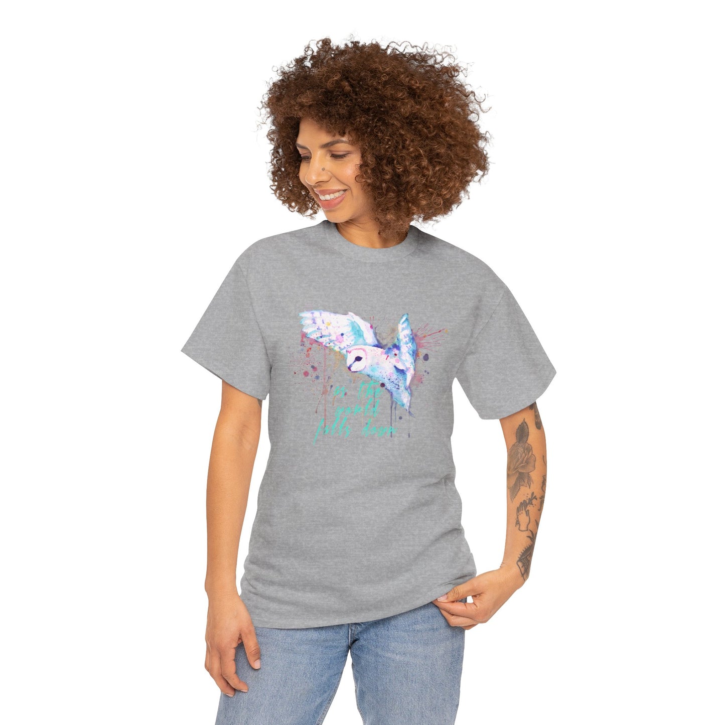 Rainbow Barn Owl (Goblin Variant) Unisex Heavy Cotton Tee