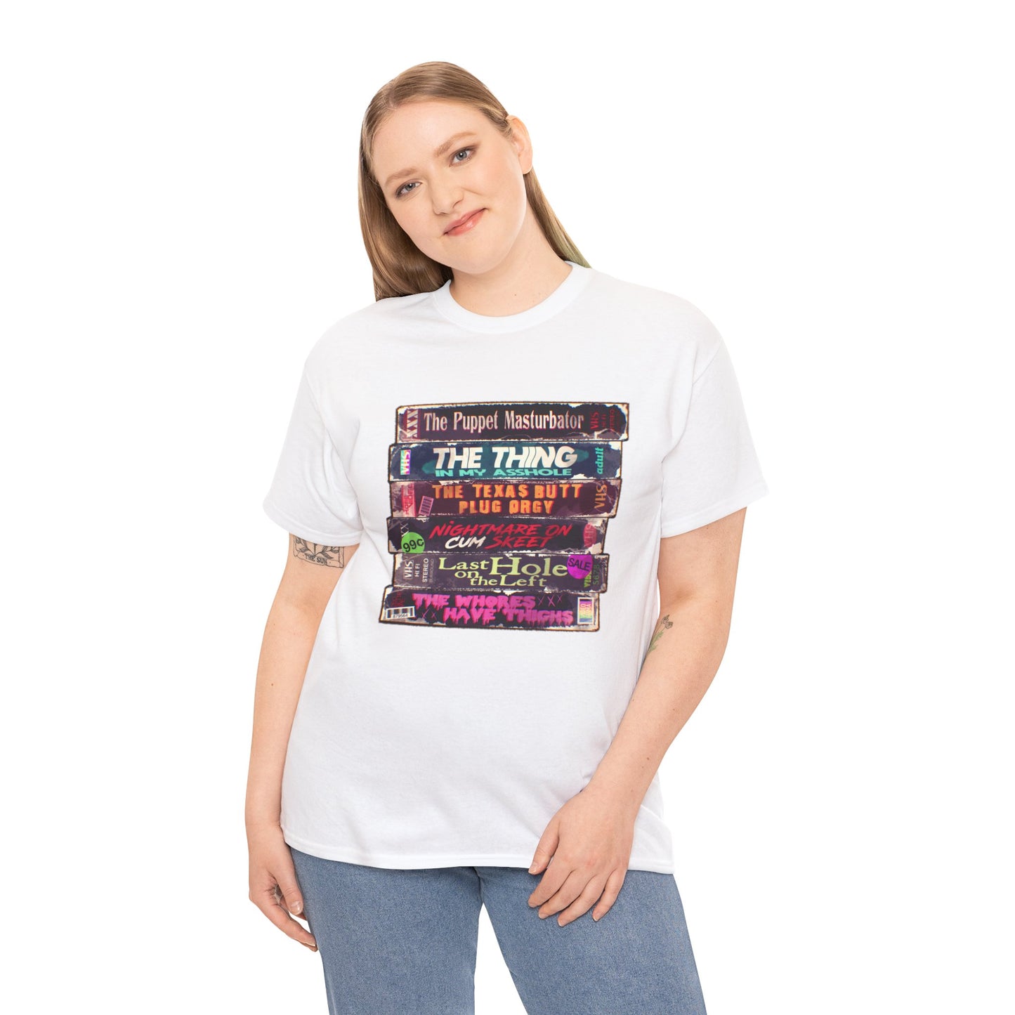 Adult Horror VHS Unisex Heavy Cotton Tee