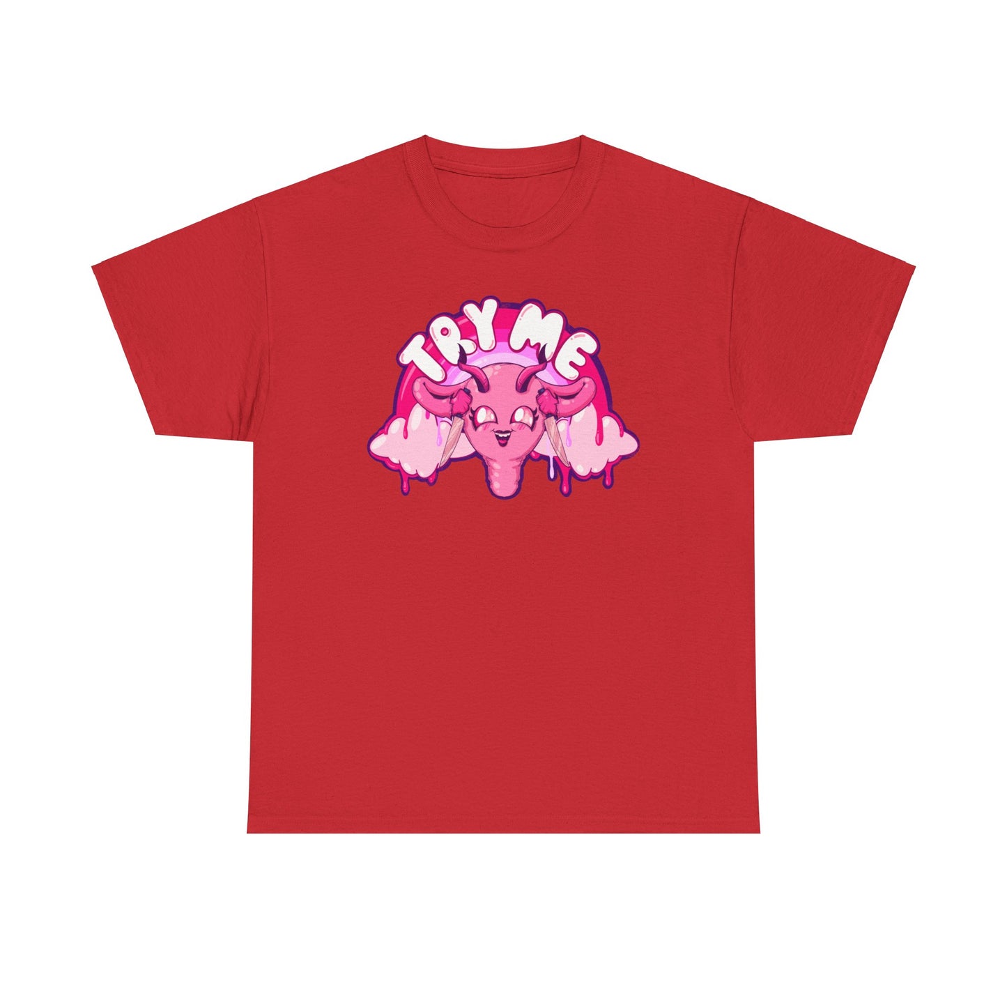 Try Me Uterus Unisex Heavy Cotton Tee