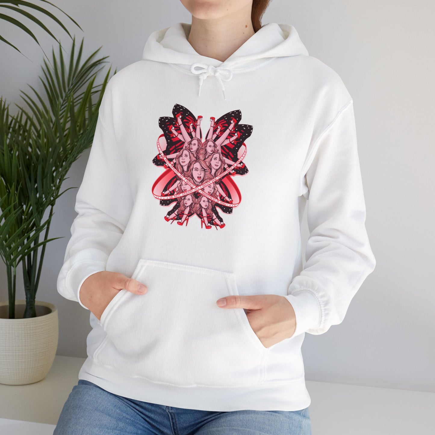 Biblically Accurate Christmas Woman Unisex Heavy Blend Hooded Sweatshirt