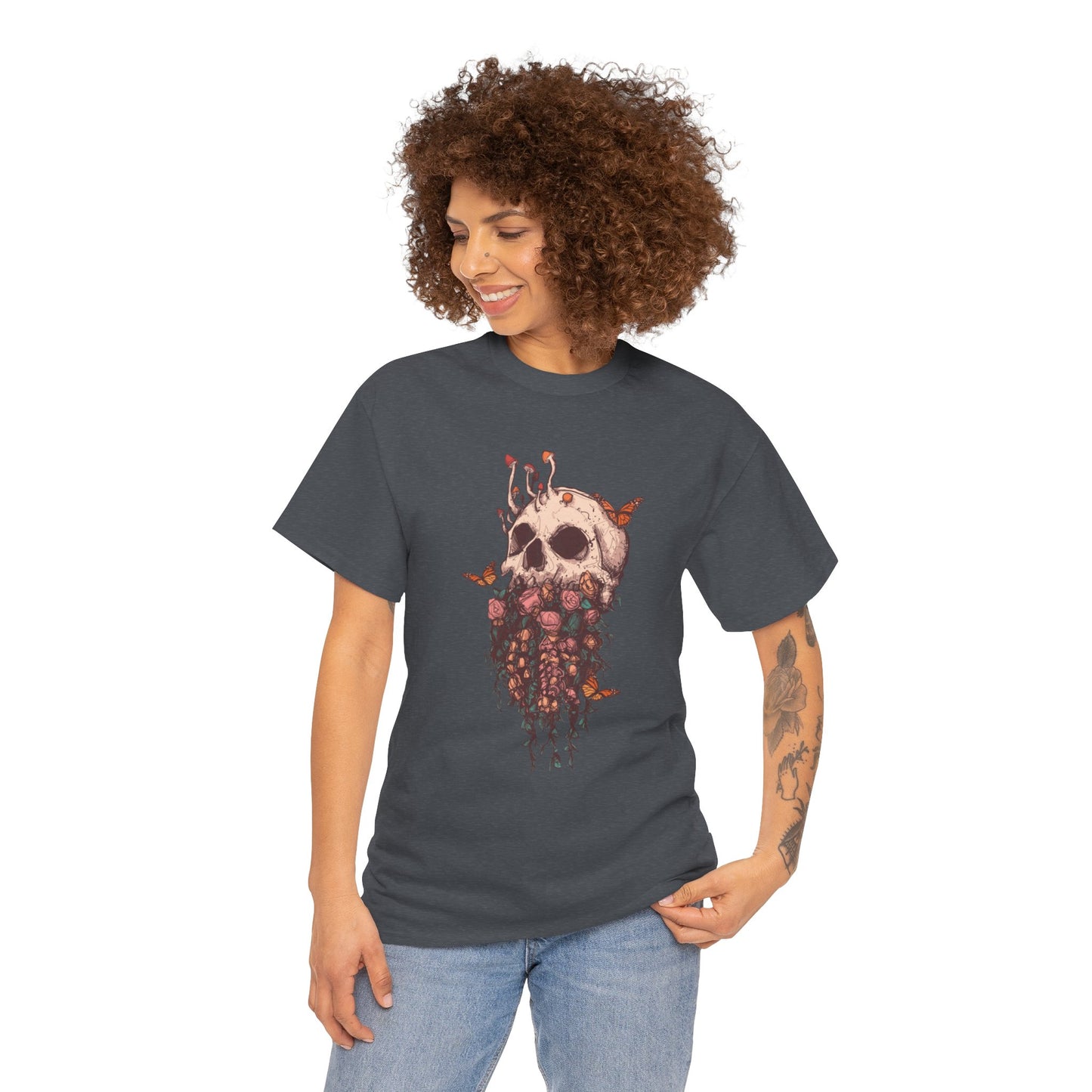 Elemental Skull Nature Unisex Heavy Cotton Tee
