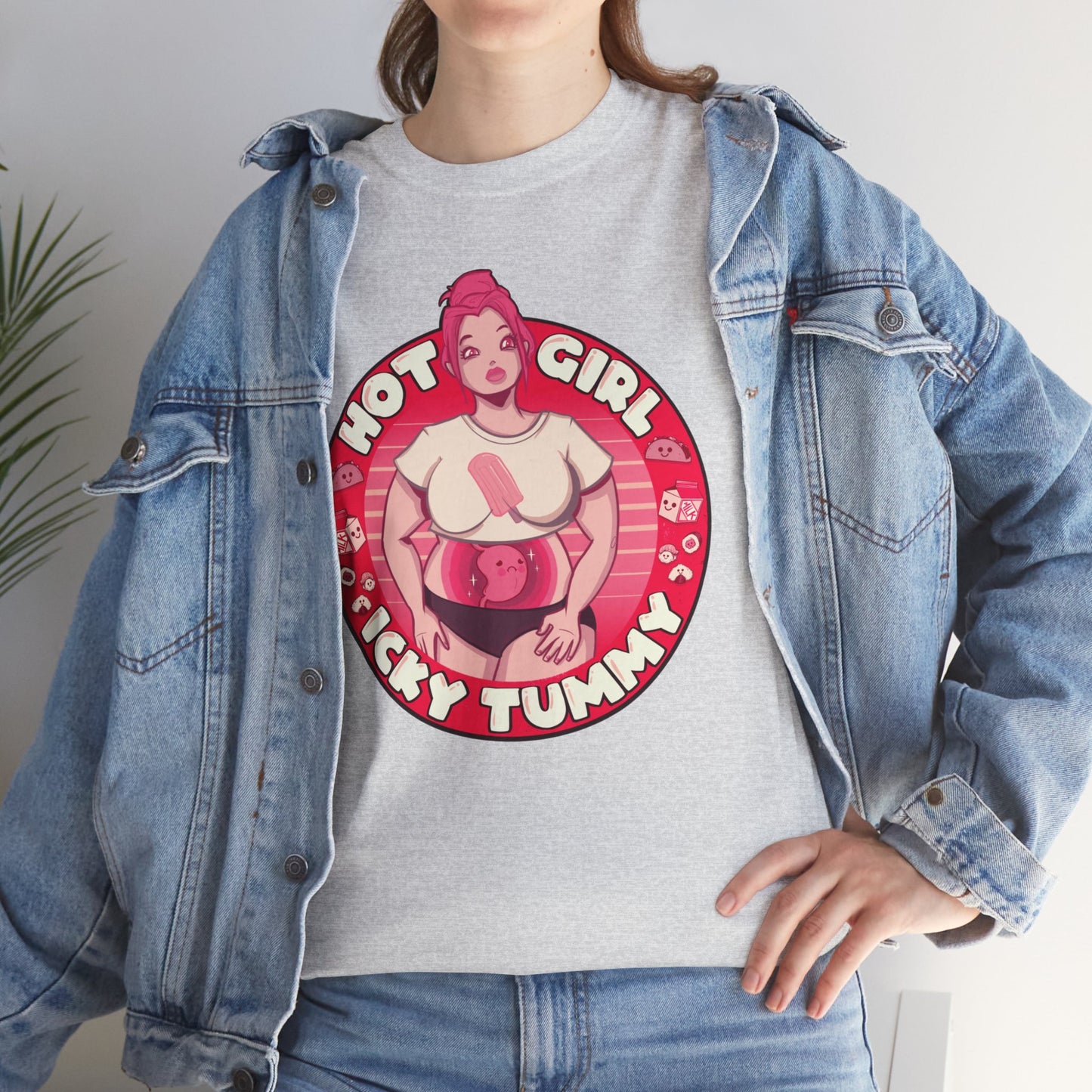 Hot Girl Icky Tummy Unisex Heavy Cotton Tee