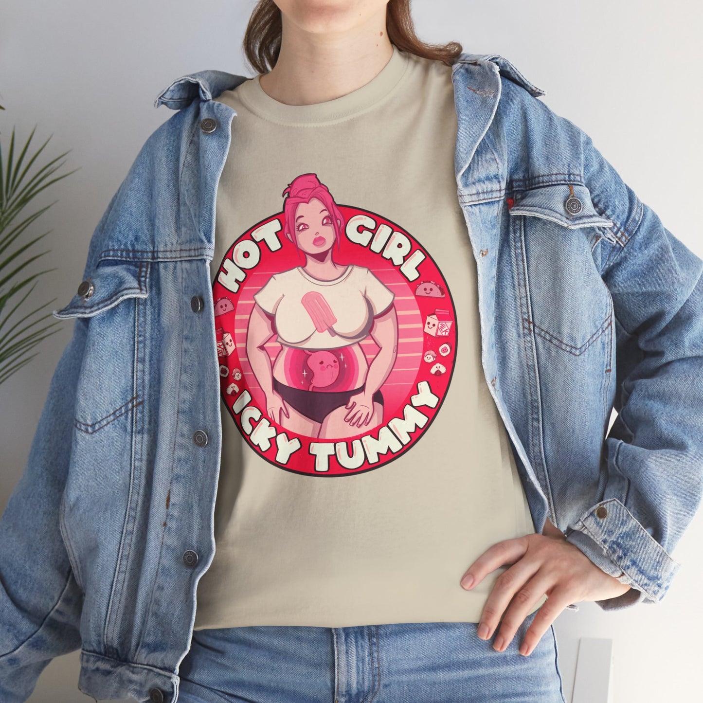 Hot Girl Icky Tummy Unisex Heavy Cotton Tee