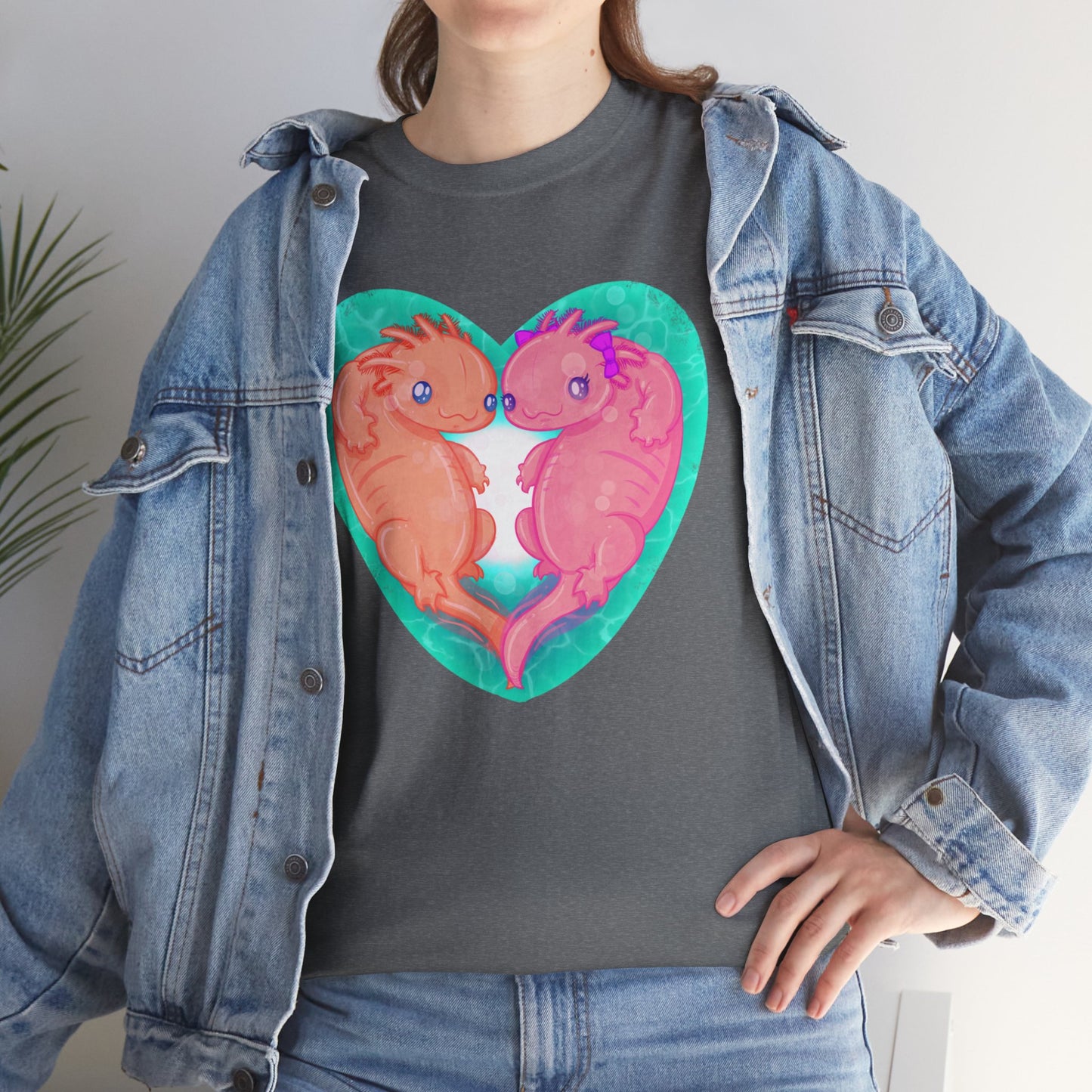 Axolotls In Love Unisex Heavy Cotton Tee
