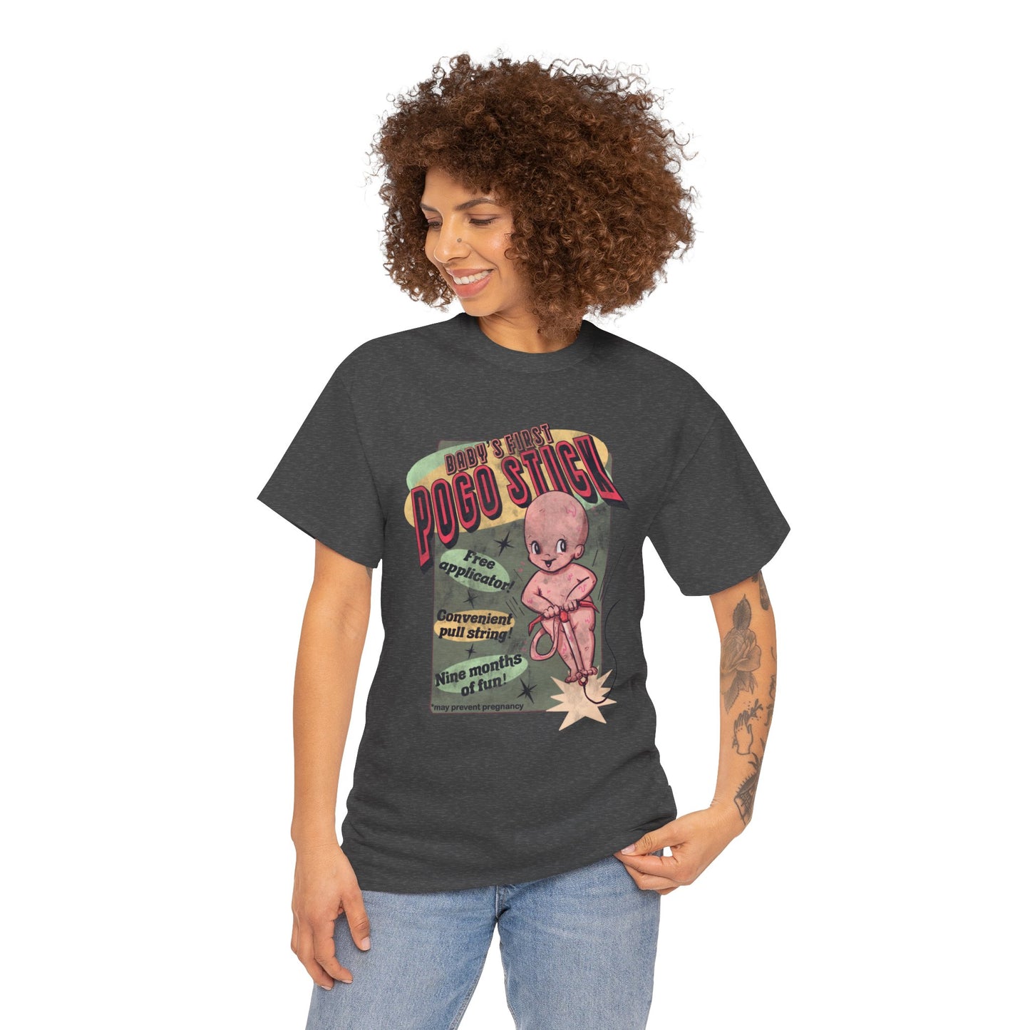 Baby's First Pogo Stick Unisex Heavy Cotton Tee