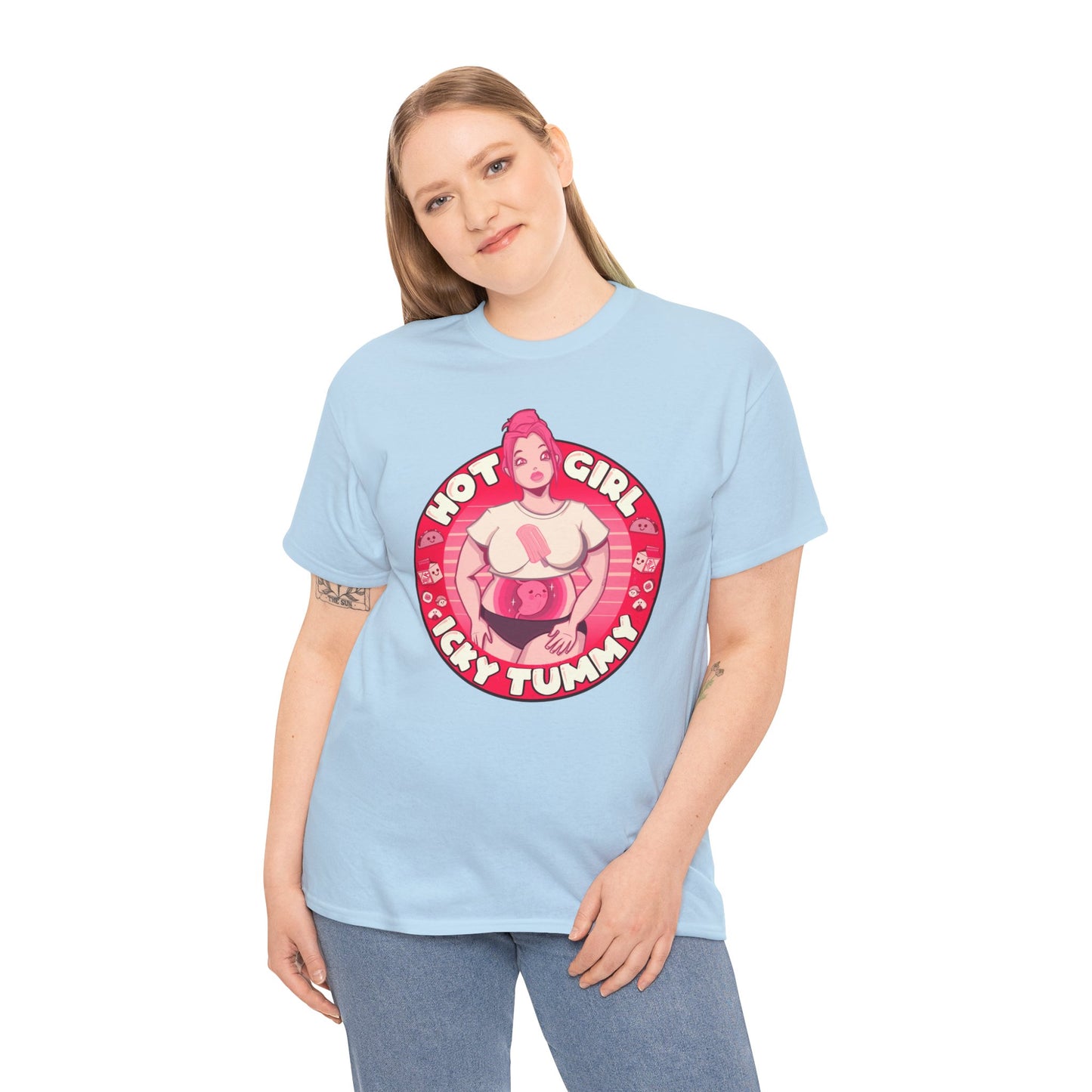 Hot Girl Icky Tummy Unisex Heavy Cotton Tee