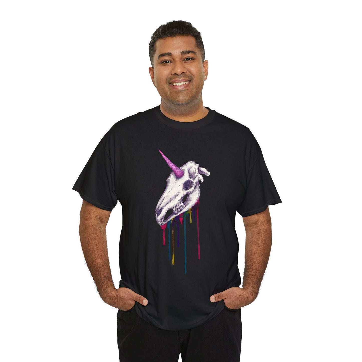 Unicorn Skull Unisex Heavy Cotton Tee