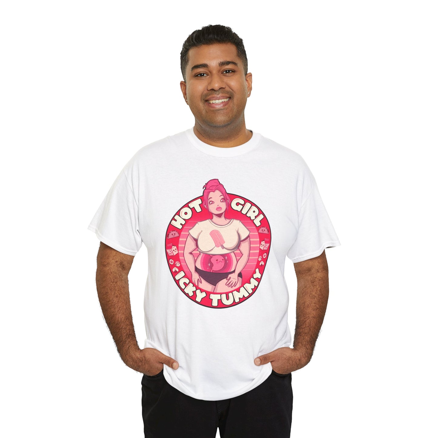 Hot Girl Icky Tummy Unisex Heavy Cotton Tee