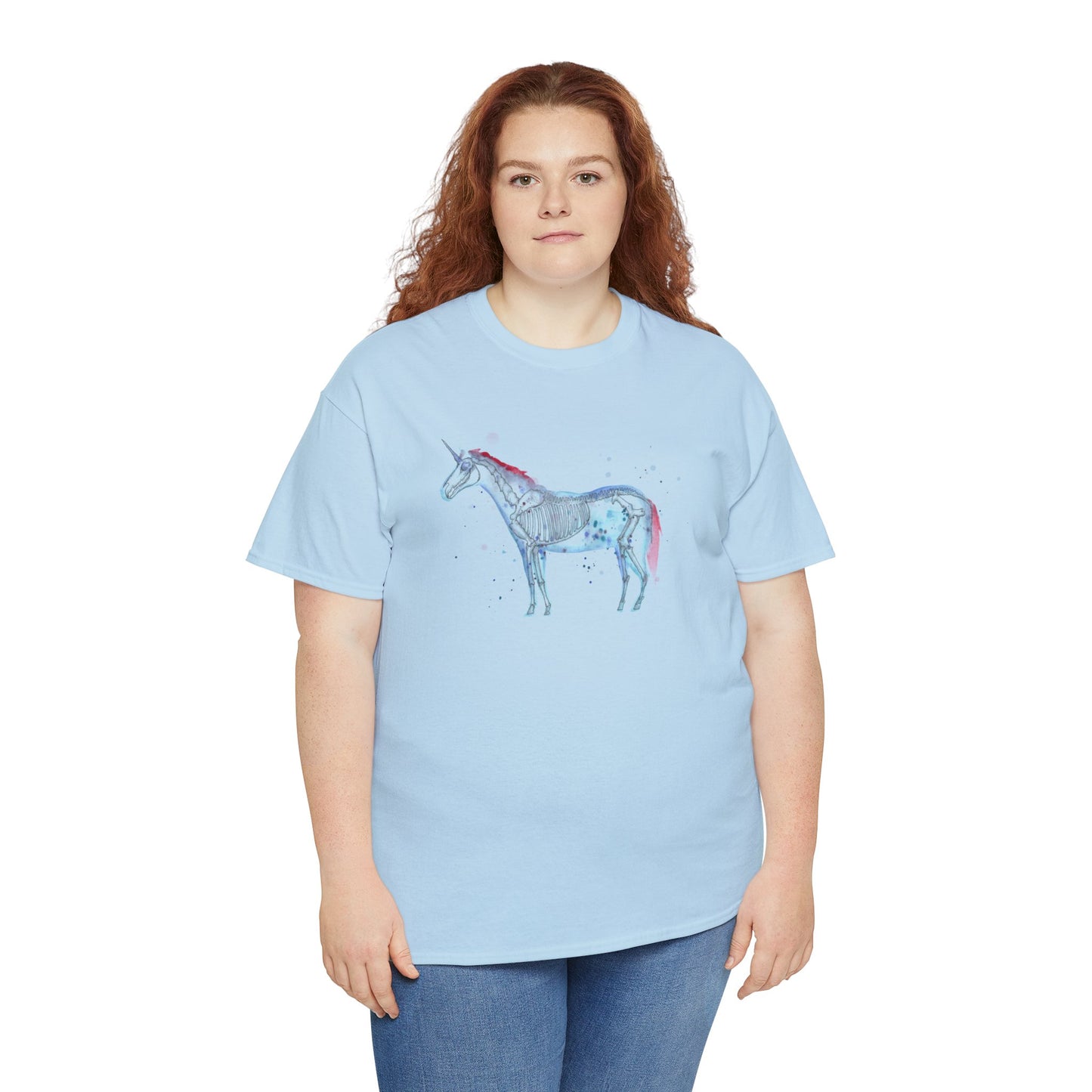 Unicorn Skeleton Unisex Heavy Cotton Tee