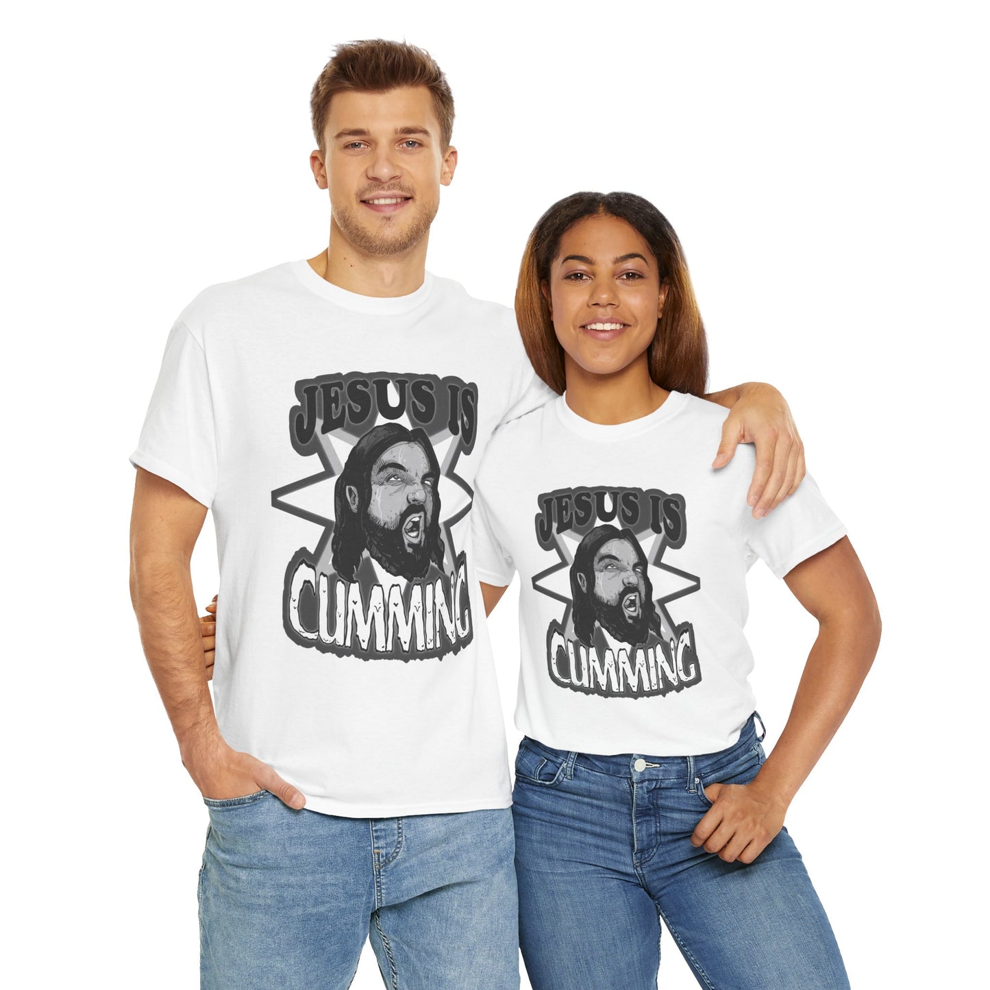 Jesus Is Cumming Unisex Heavy Cotton Tee