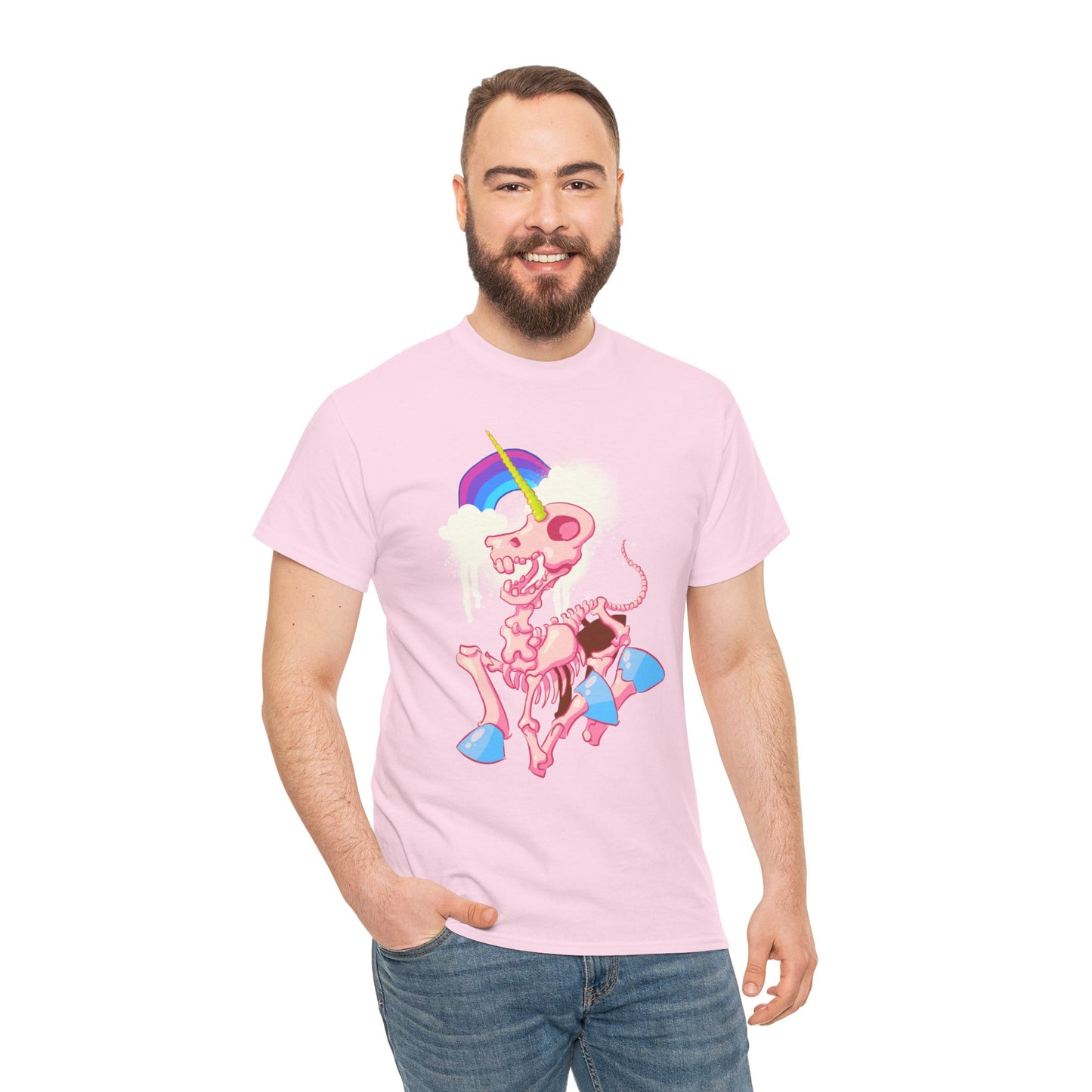 Unicorn Skeleton 2 Unisex Heavy Cotton Tee