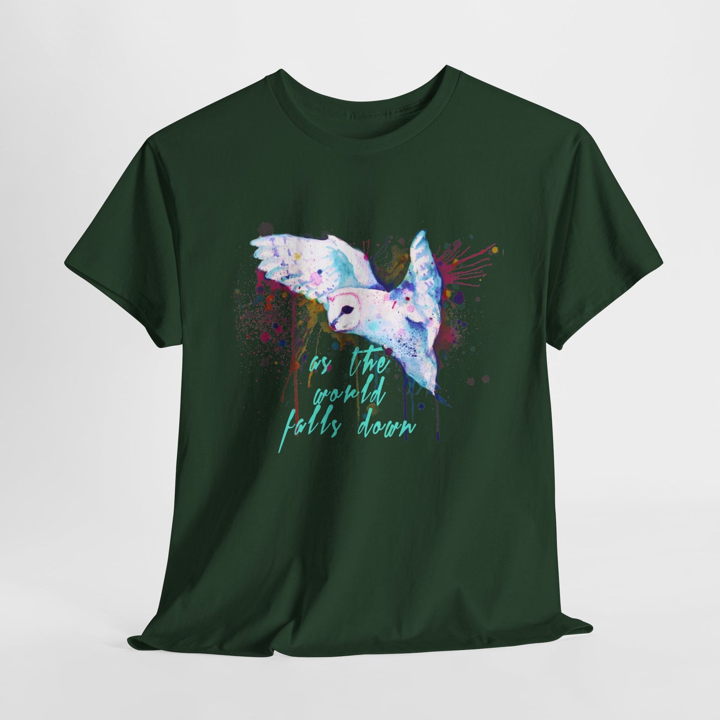 Rainbow Barn Owl (Goblin Variant) Unisex Heavy Cotton Tee