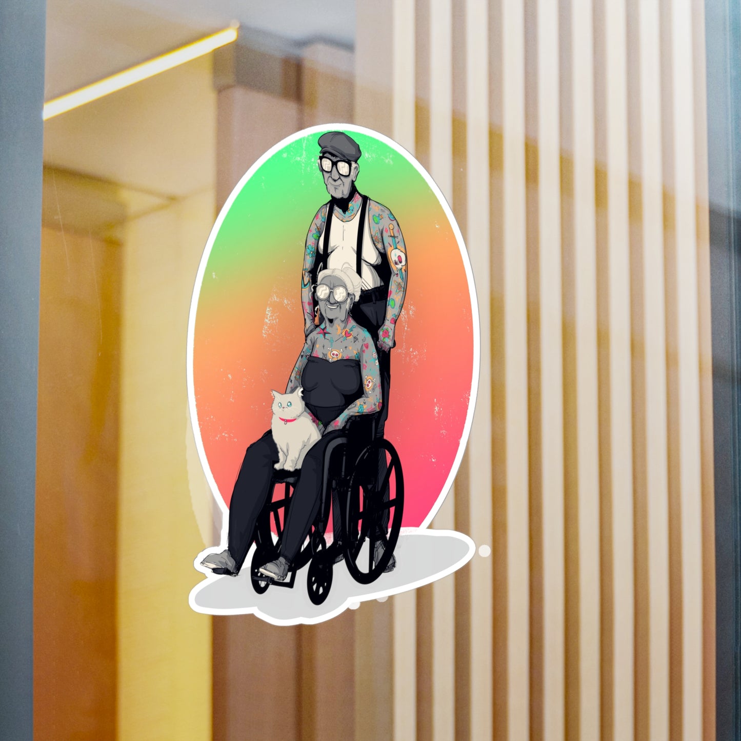 Inked & Elderly Kiss-Cut Vinyl Decal