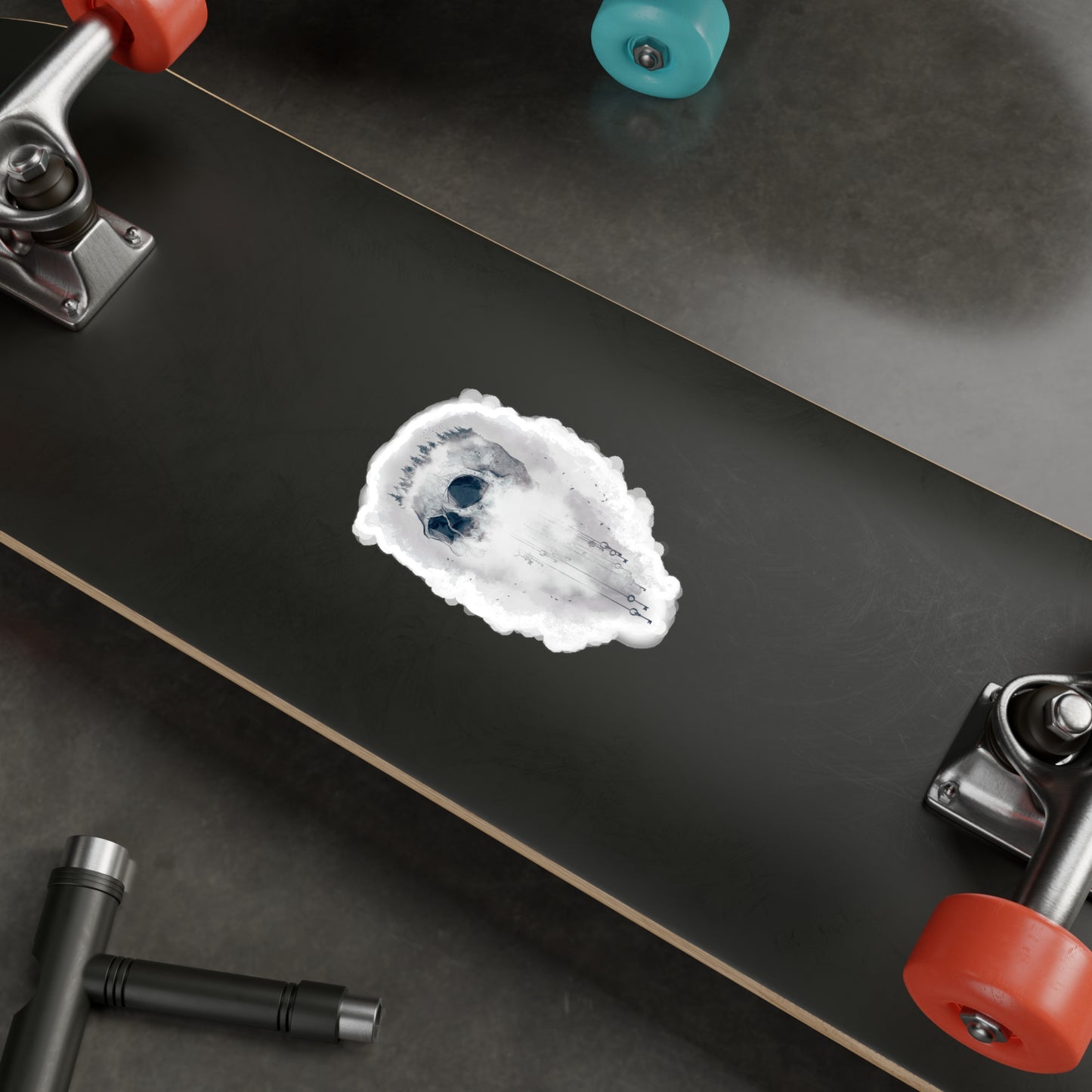 Elemental Skull Air Kiss-Cut Vinyl Decal