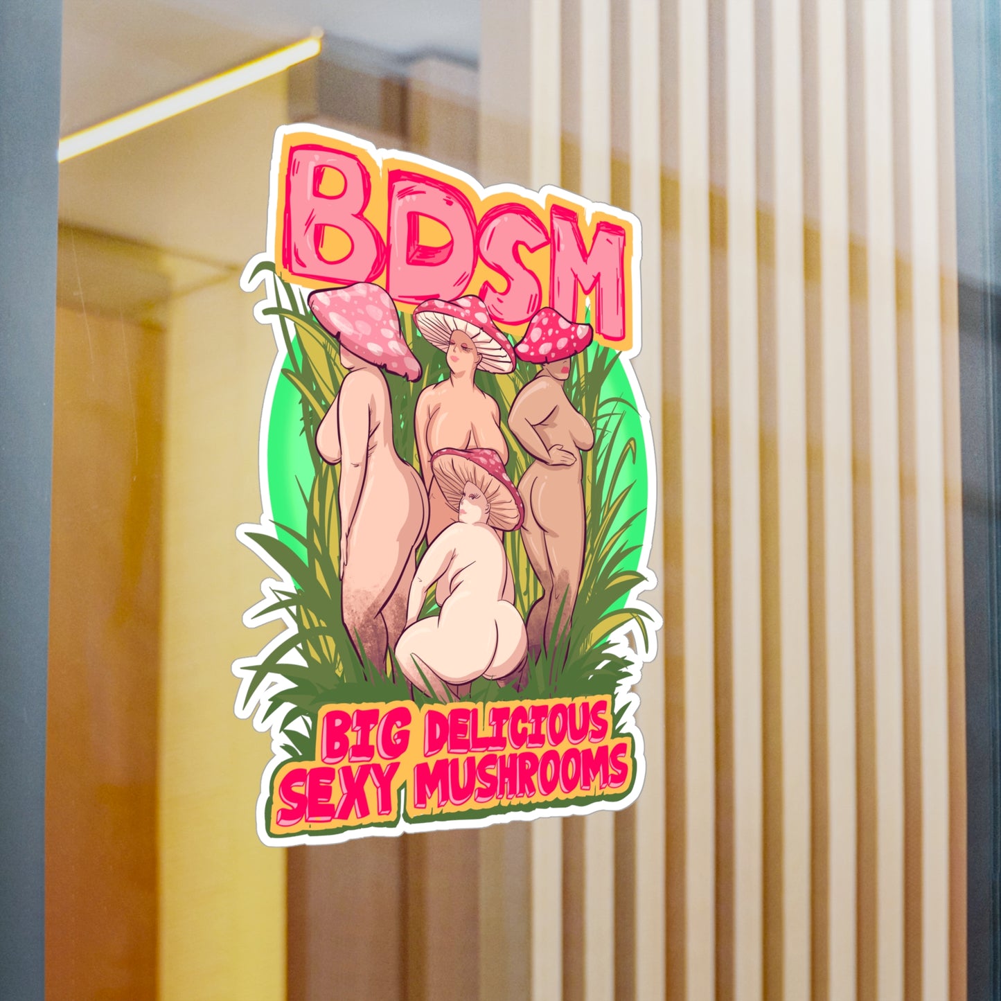 Big Delicious Sexy Mushrooms Kiss-Cut Vinyl Decal