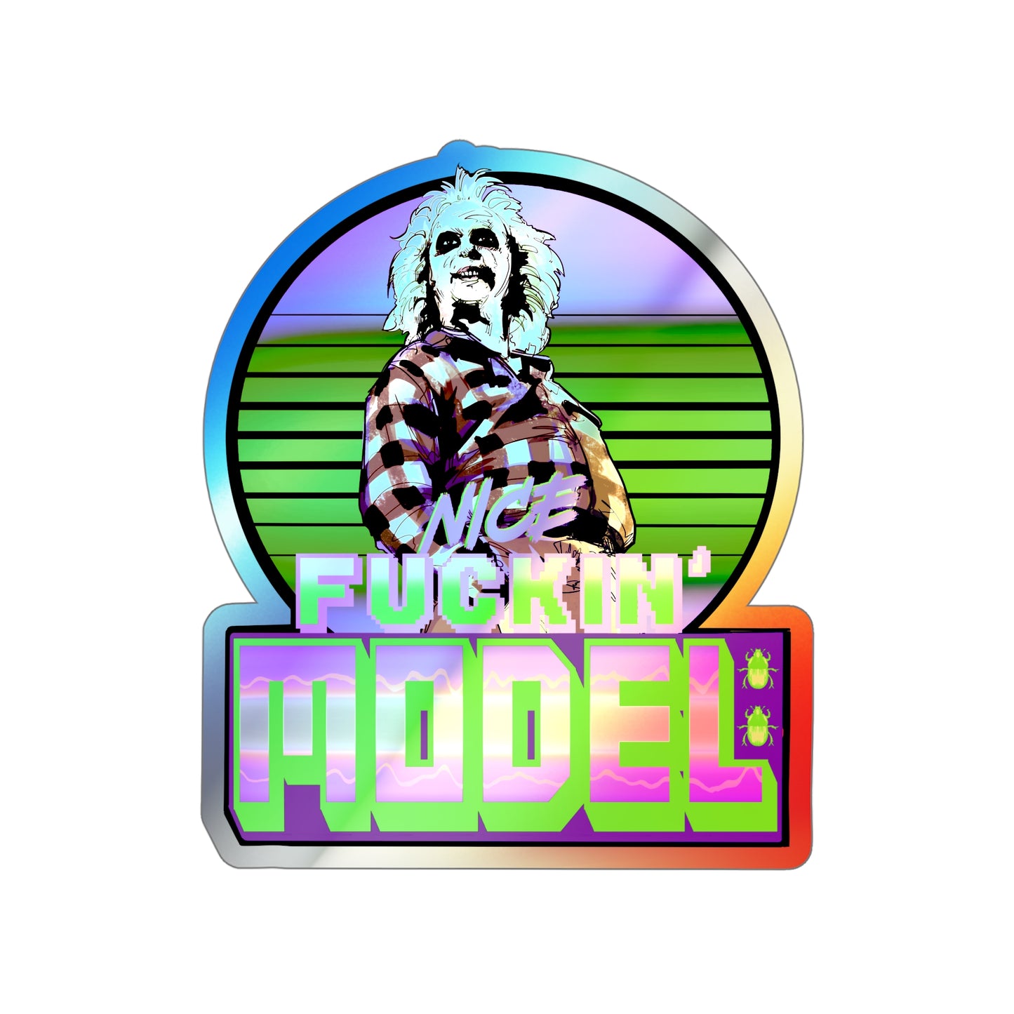 Nice Model Holographic Die-cut Stickers