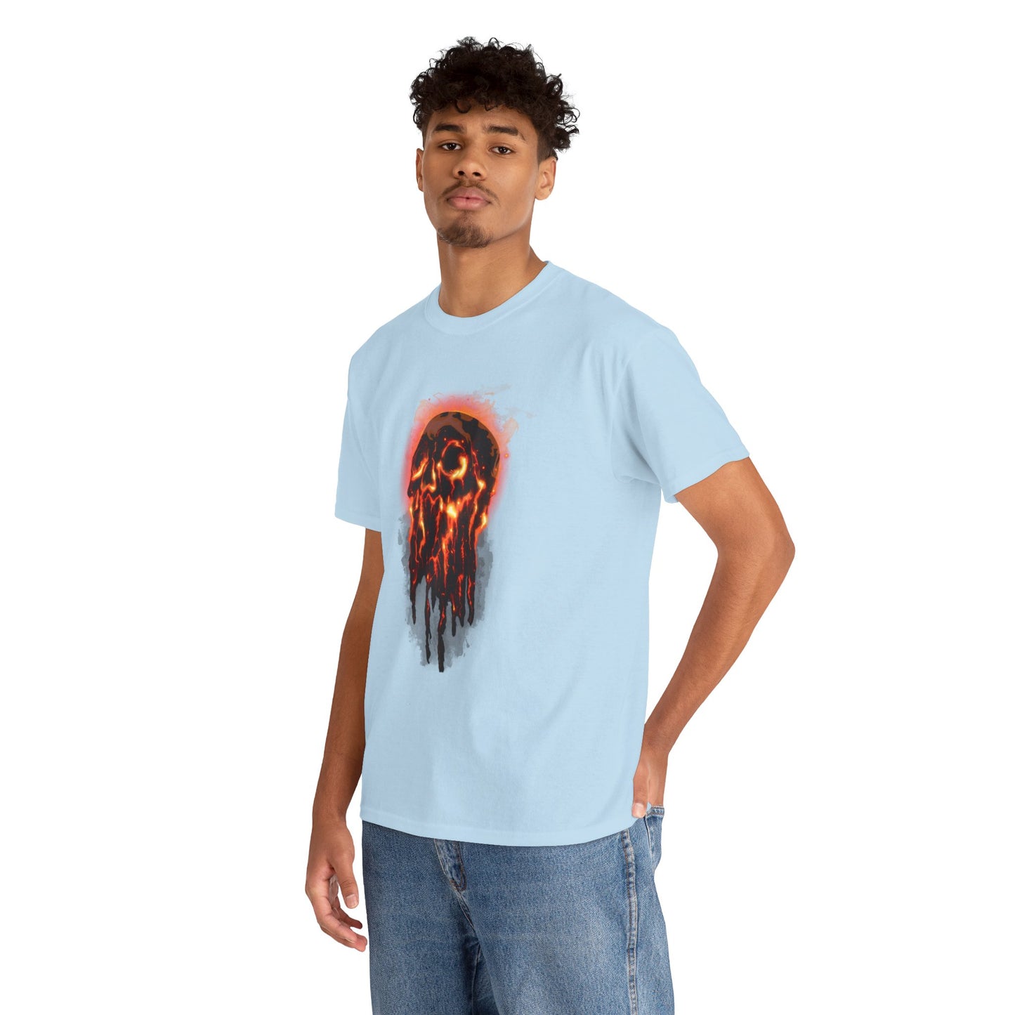 Elemental Skull Fire Unisex Heavy Cotton Tee