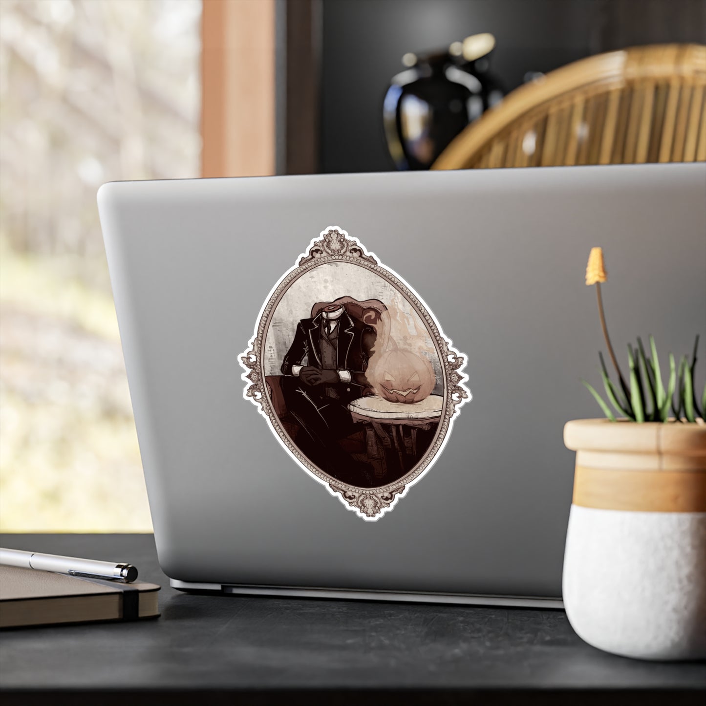 Victorian Headless Horseman Kiss-Cut Vinyl Decal