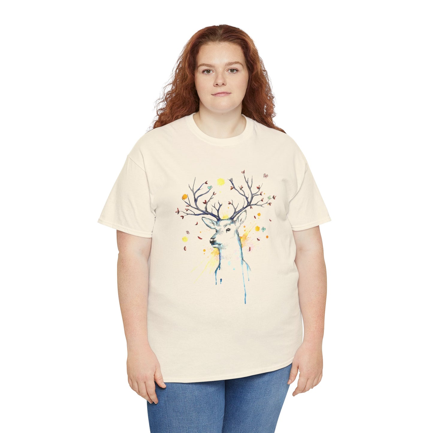 Tree Deer Unisex Heavy Cotton Tee