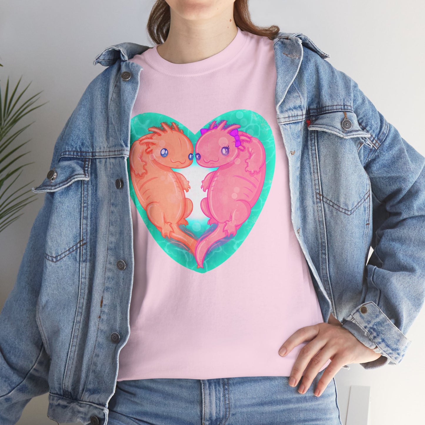 Axolotls In Love Unisex Heavy Cotton Tee