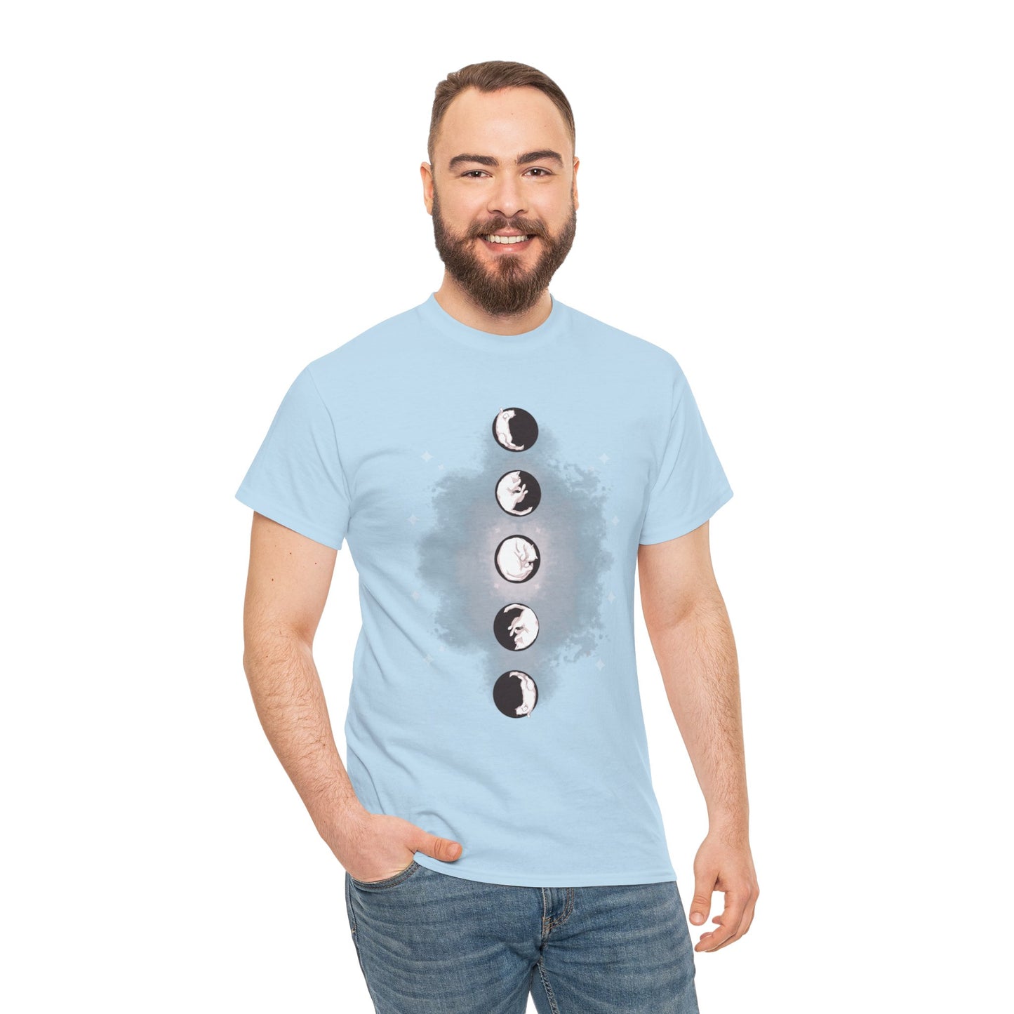 Cat Phases Unisex Heavy Cotton Tee
