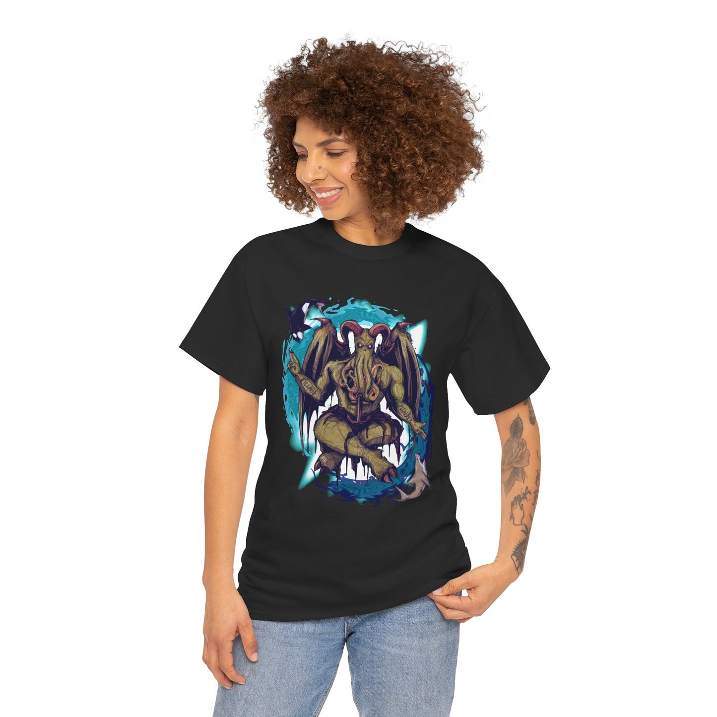 Baphomet Cthulhu Unisex Heavy Cotton Tee