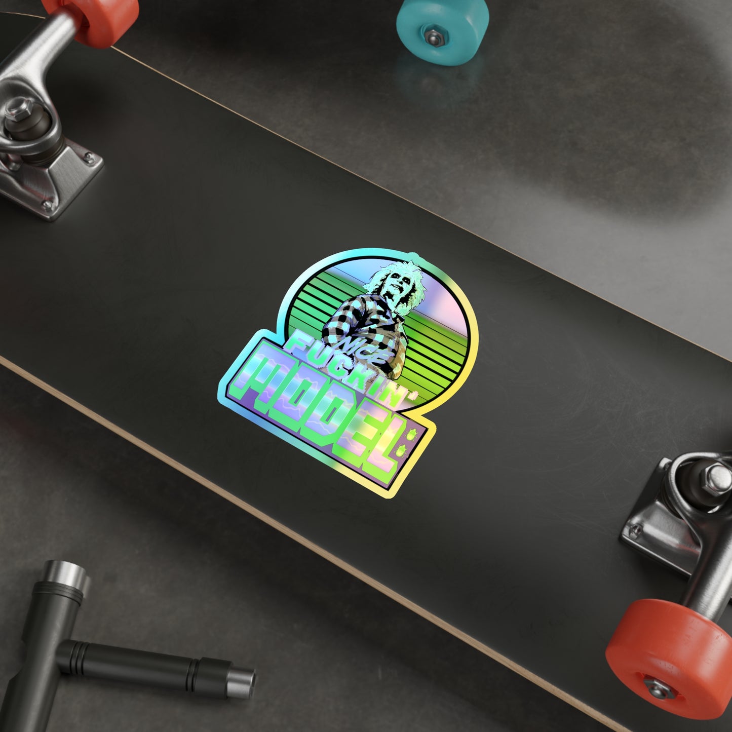 Nice Model Holographic Die-cut Stickers