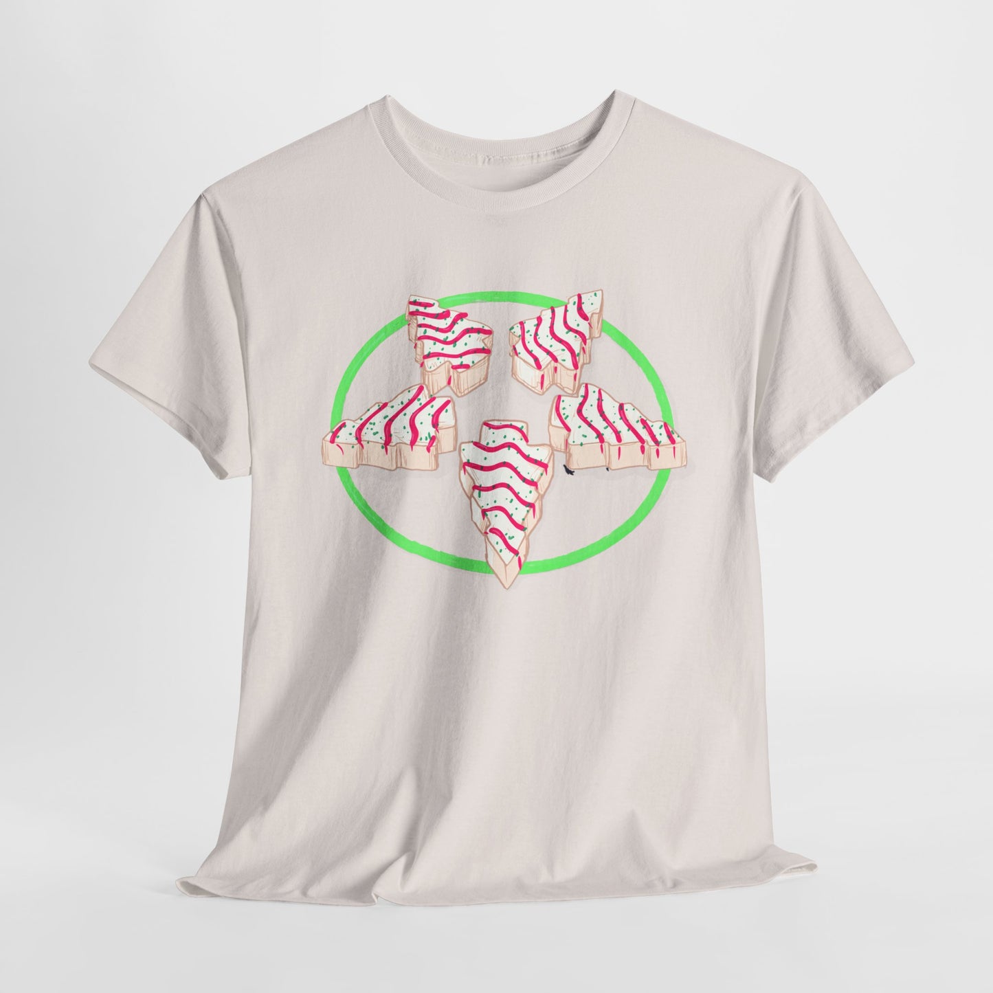Christmas Tree Pentagram Cake Unisex Heavy Cotton Tee