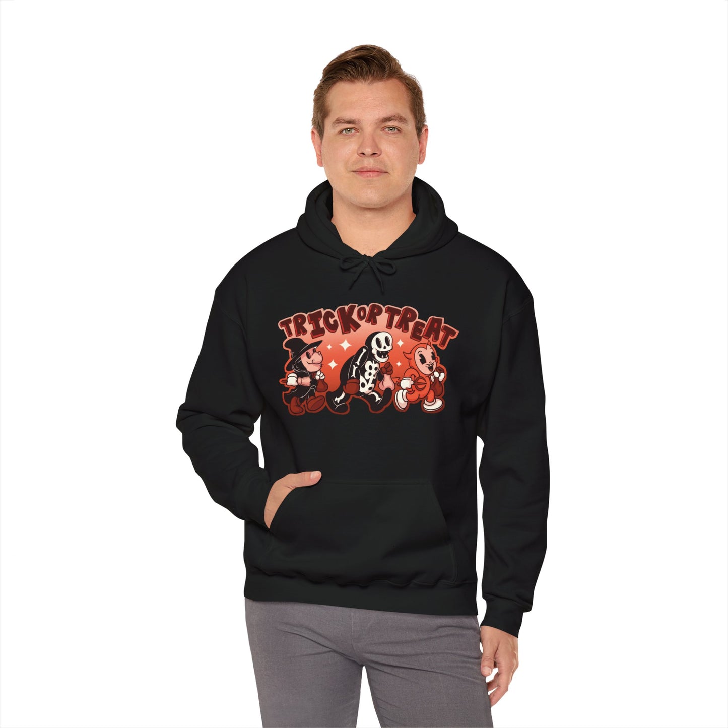 Trick Or Treat Rubber Hose Unisex Heavy Blend Hooded Sweatshirt