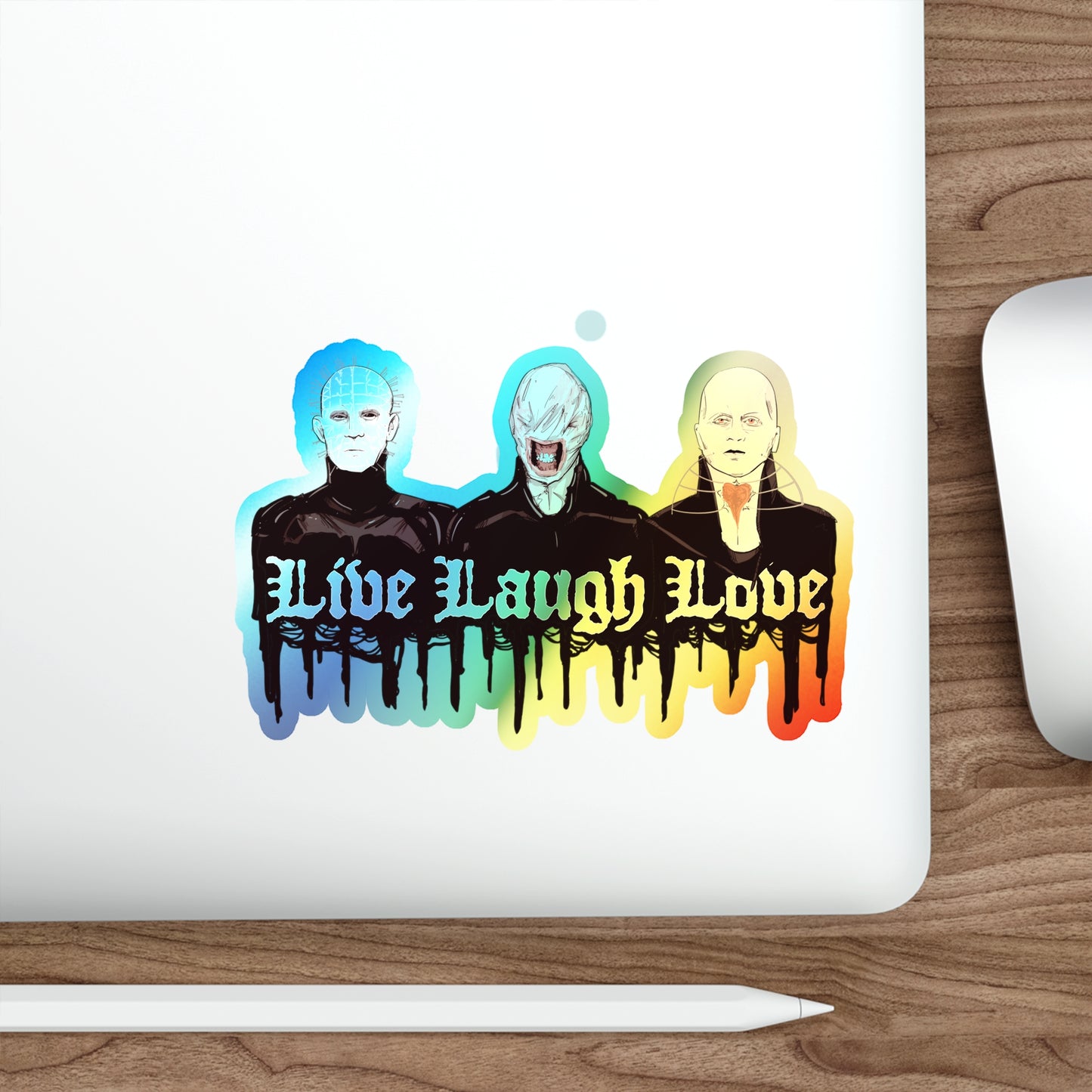 Live Laugh Suffer Holographic Die-cut Stickers