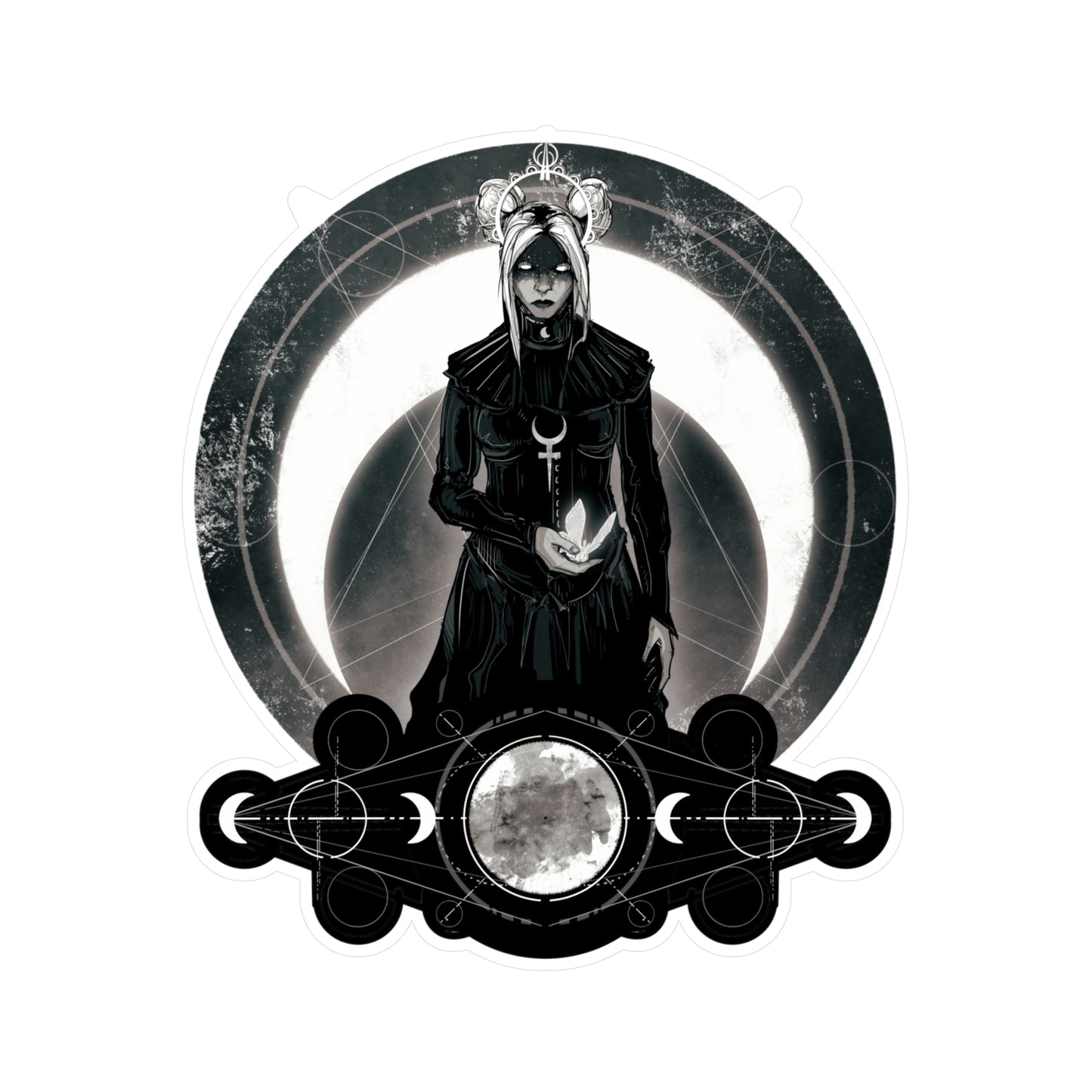 Moon Goddess Kiss-Cut Vinyl Decal