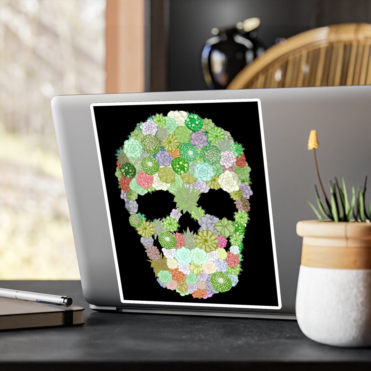 Succulent Skull Kiss-Cut Vinyl Decal