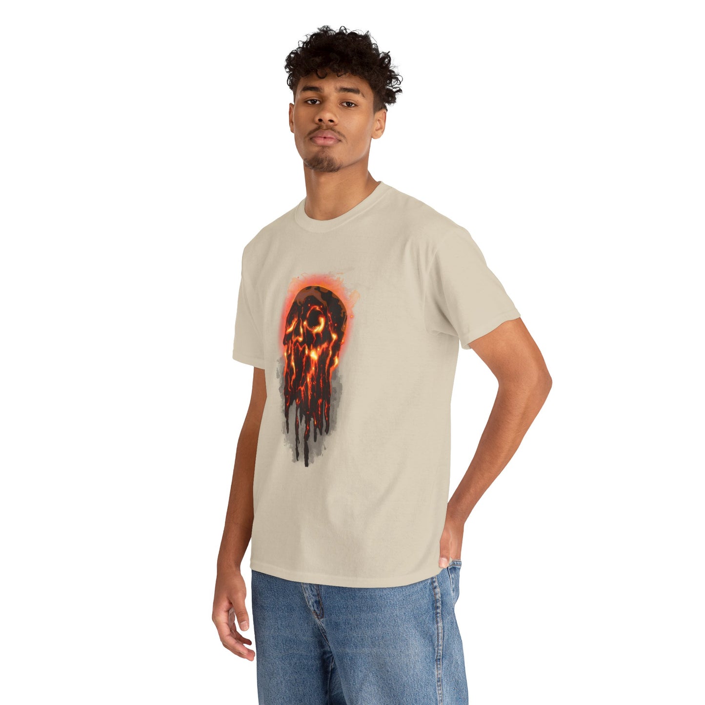 Elemental Skull Fire Unisex Heavy Cotton Tee