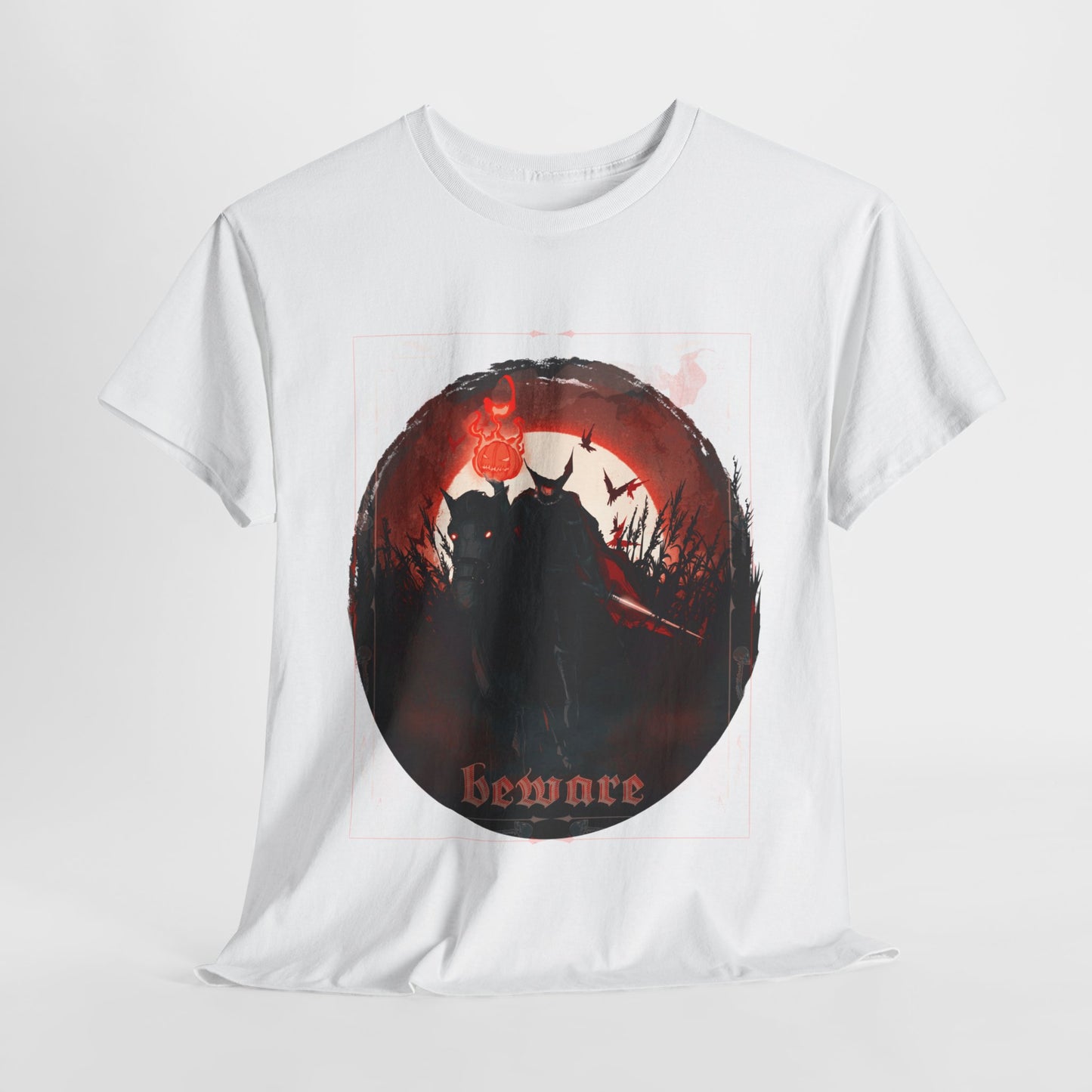 Beware The Headless Horseman Unisex Heavy Cotton Tee