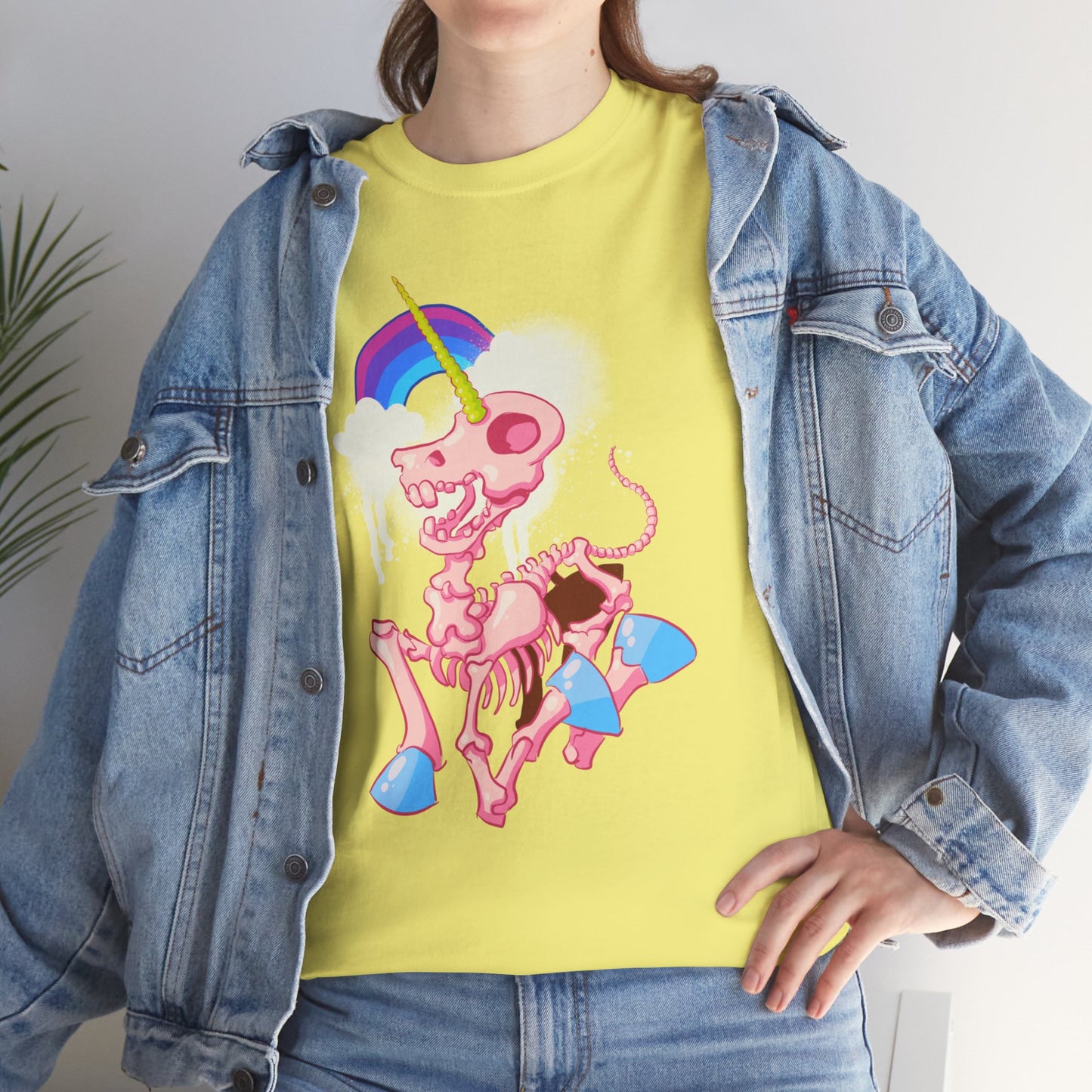 Unicorn Skeleton 2 Unisex Heavy Cotton Tee