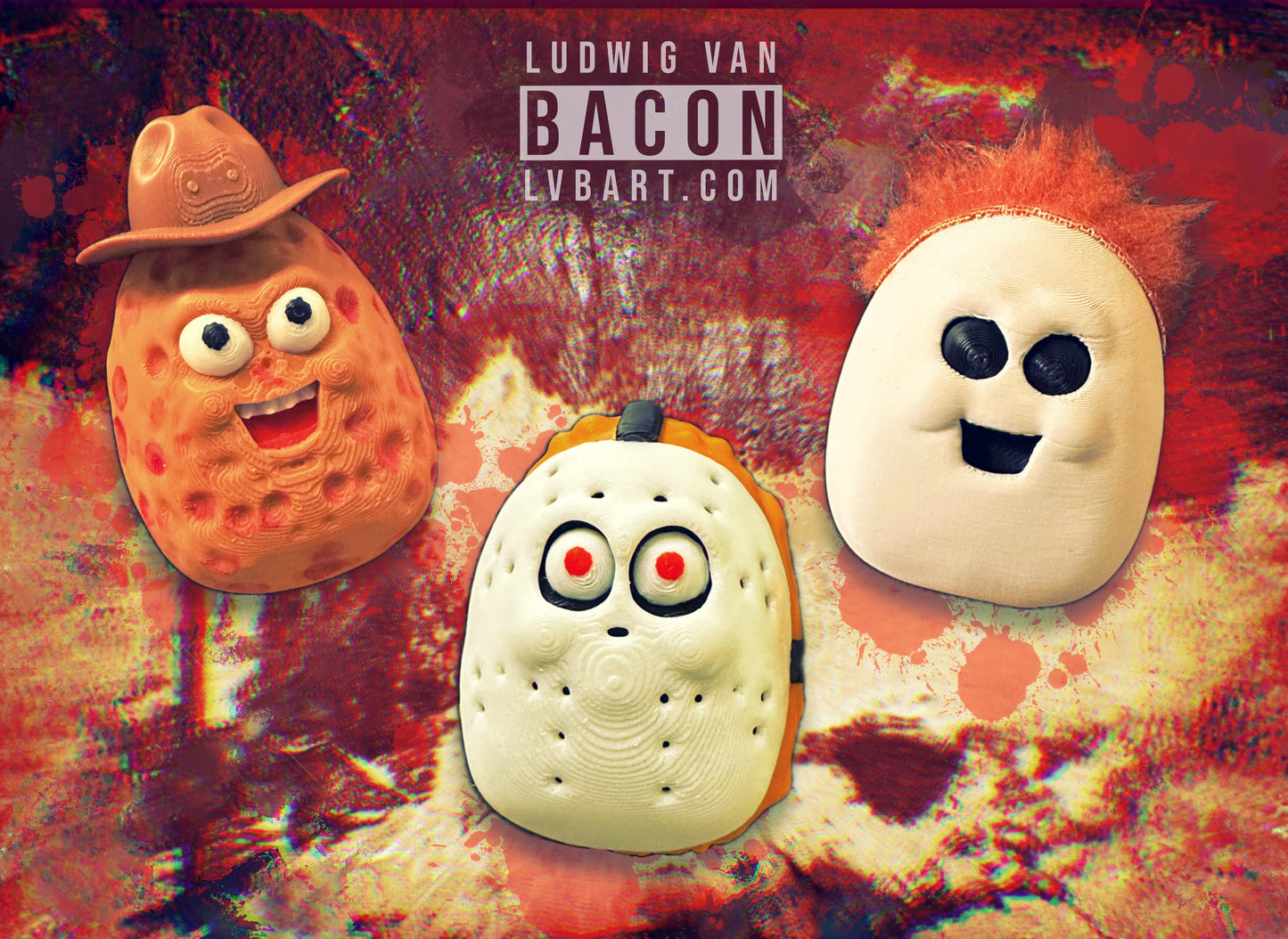 Horror Nugget Buddies Fridge Magnets 3D Print 3 Pack