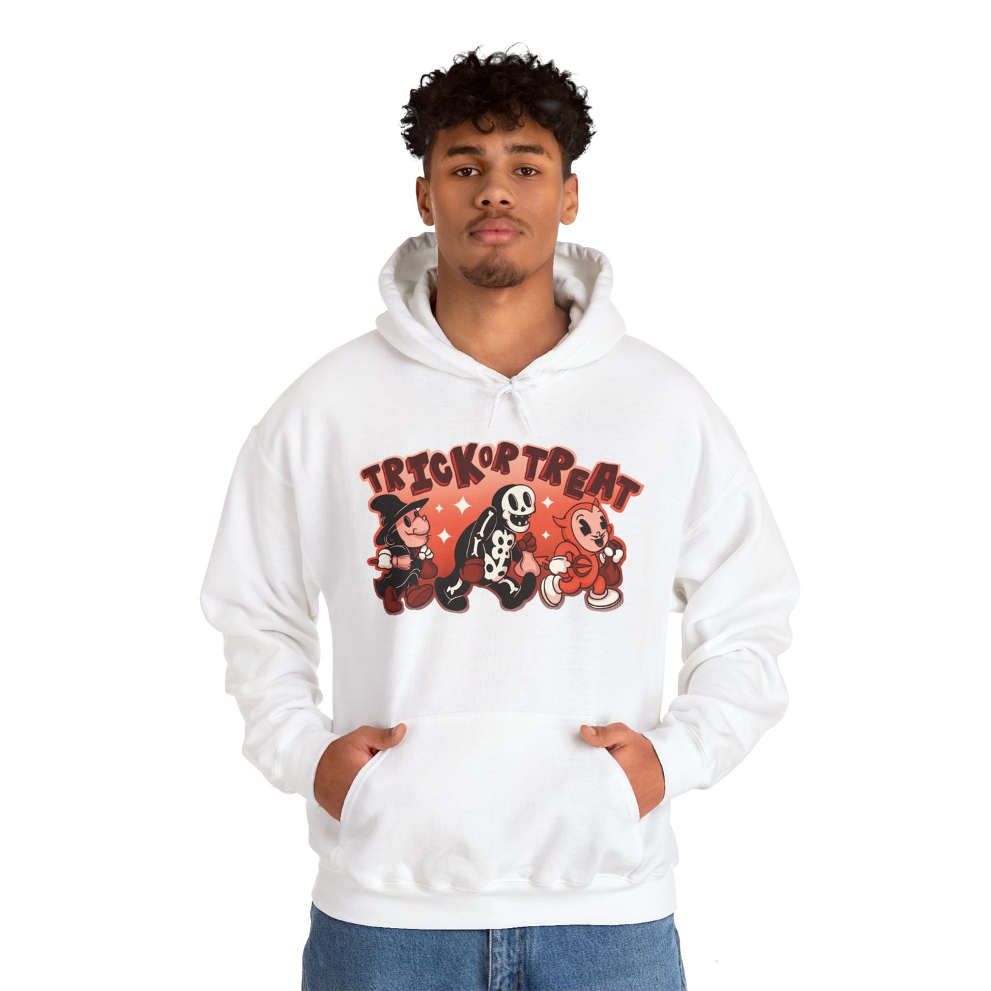 Trick Or Treat Rubber Hose Unisex Heavy Blend Hooded Sweatshirt