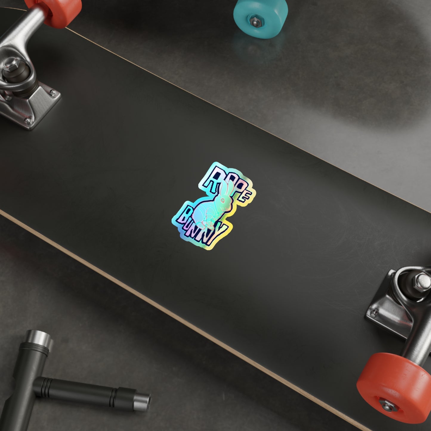 Rope Bunny Holographic Die-cut Stickers