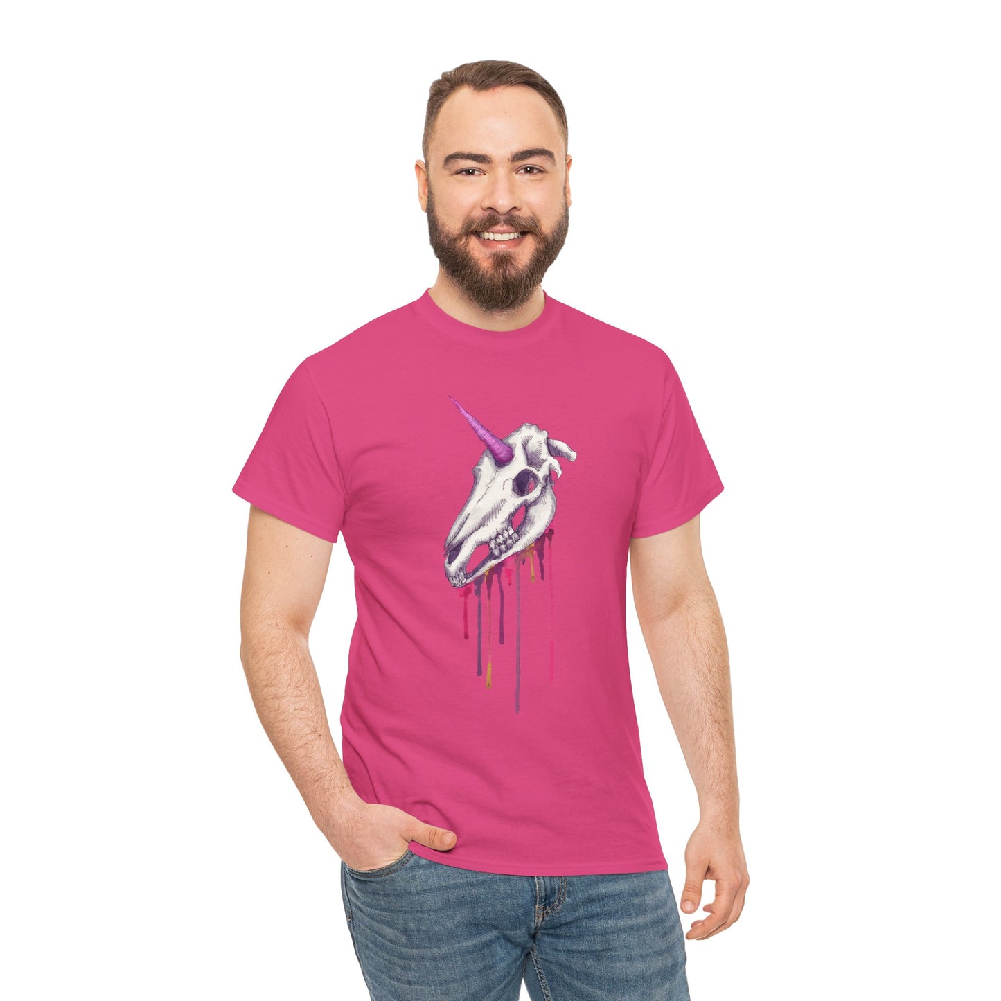 Unicorn Skull Unisex Heavy Cotton Tee