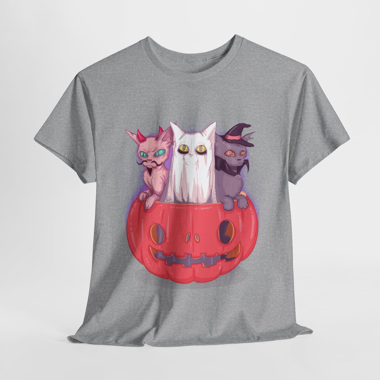 Meow-lloween Unisex Heavy Cotton Tee