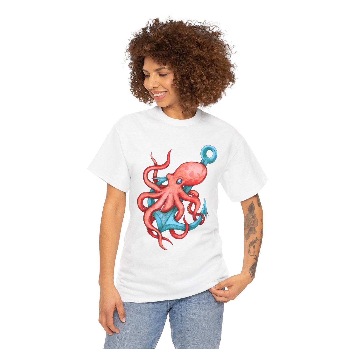 Octopus Anchor Unisex Heavy Cotton Tee