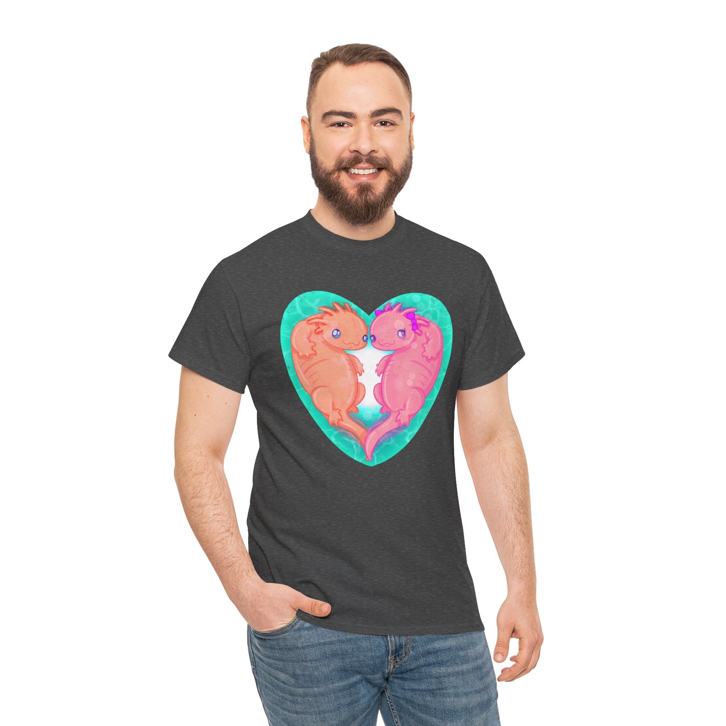 Axolotls In Love Unisex Heavy Cotton Tee