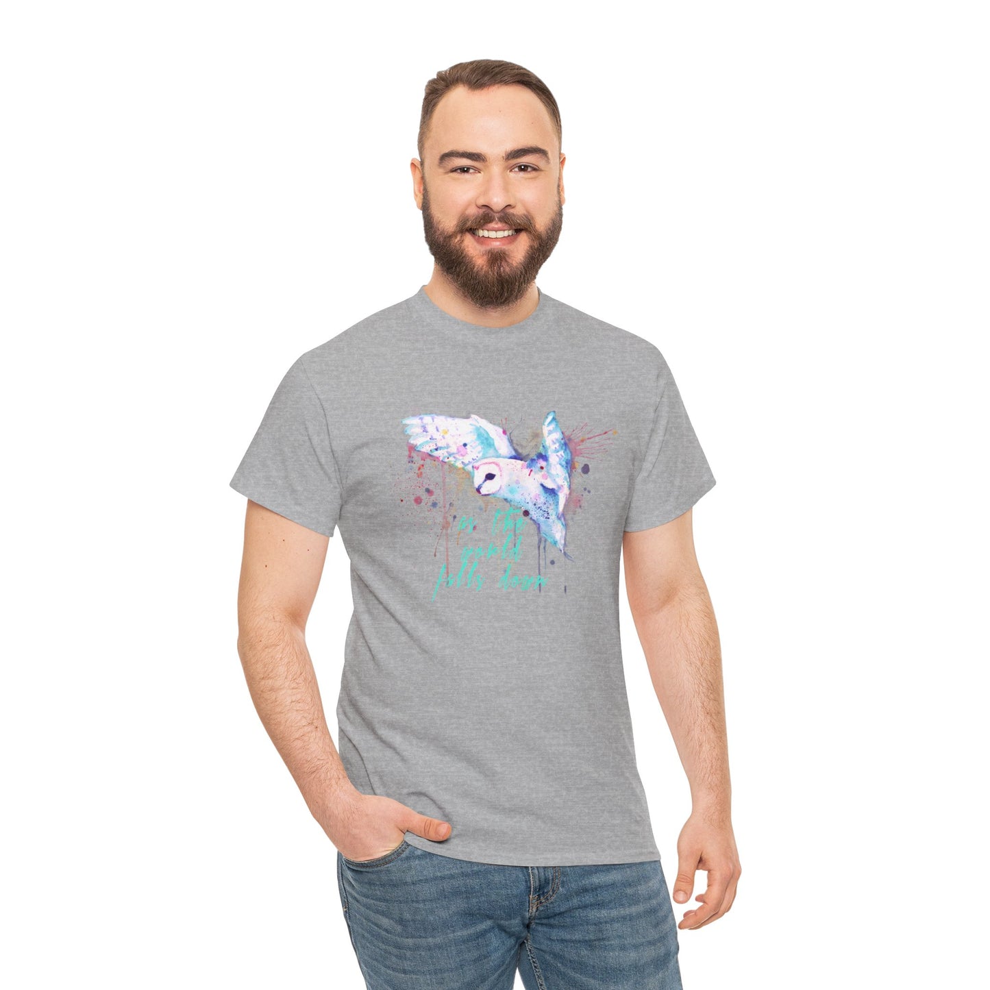 Rainbow Barn Owl (Goblin Variant) Unisex Heavy Cotton Tee