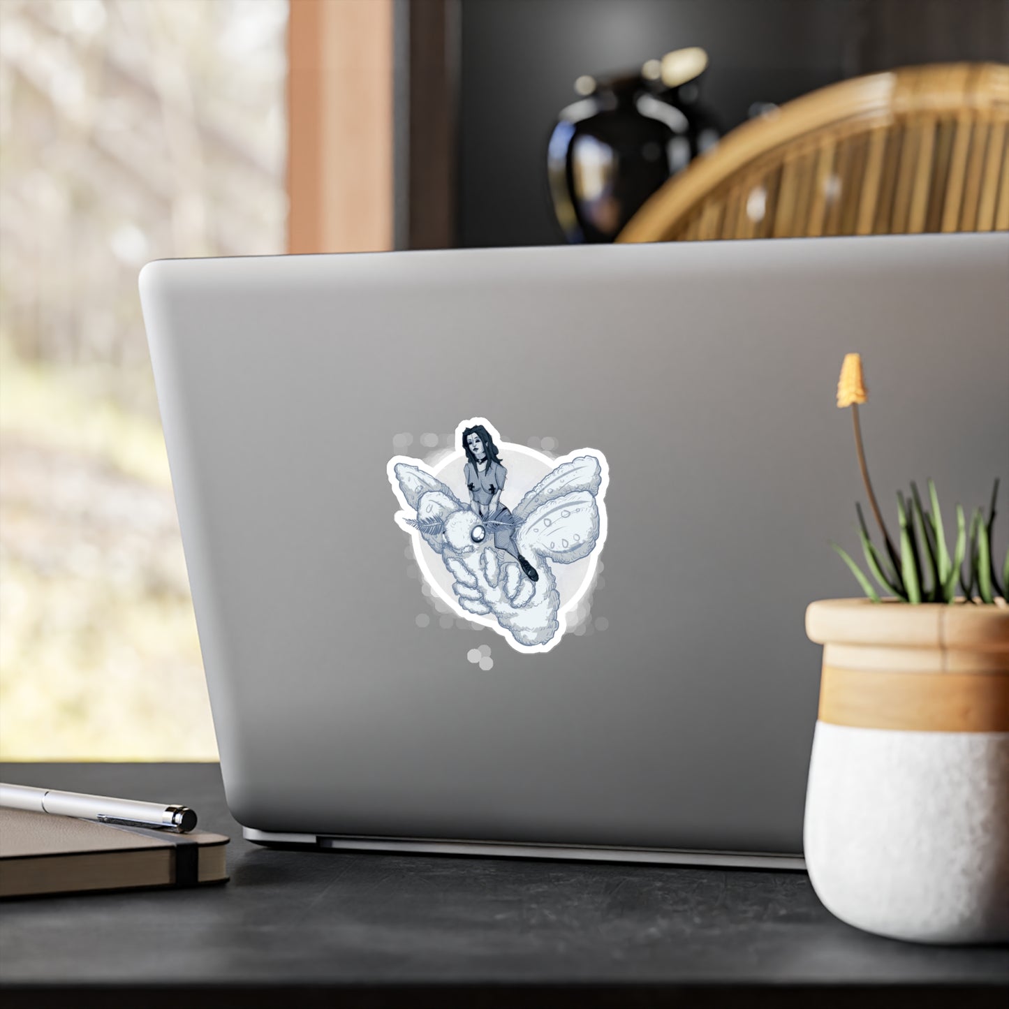 Goth On A Moth Kiss-Cut Vinyl Decal