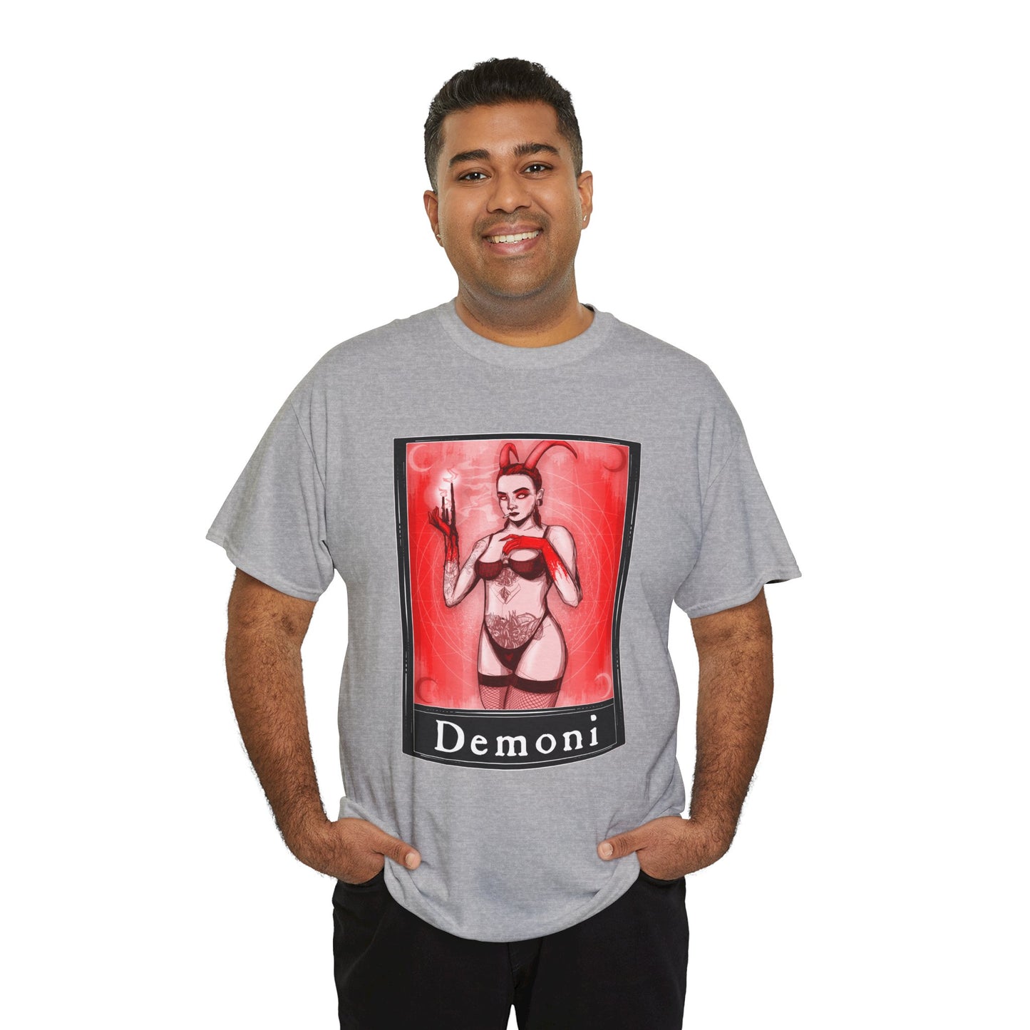 Demoni Tarot (Front & Back Print) Unisex Heavy Cotton Tee