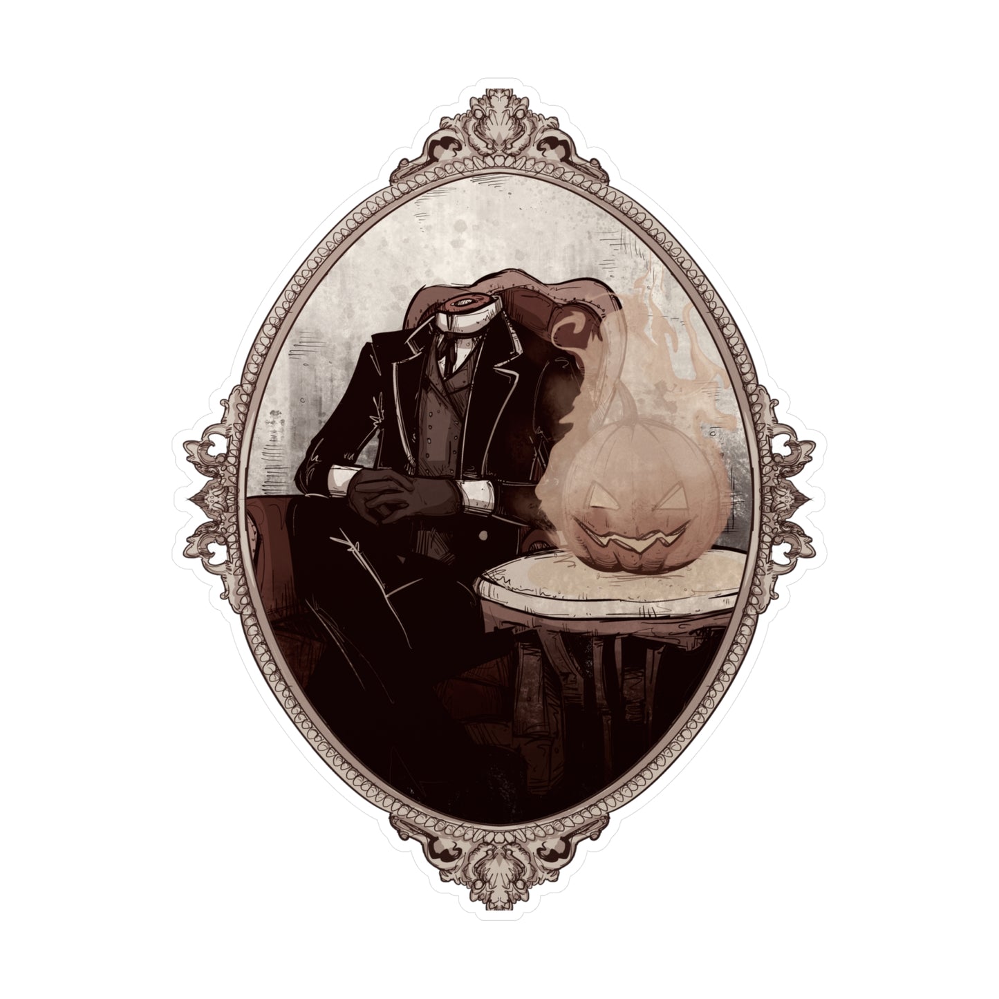 Victorian Headless Horseman Kiss-Cut Vinyl Decal