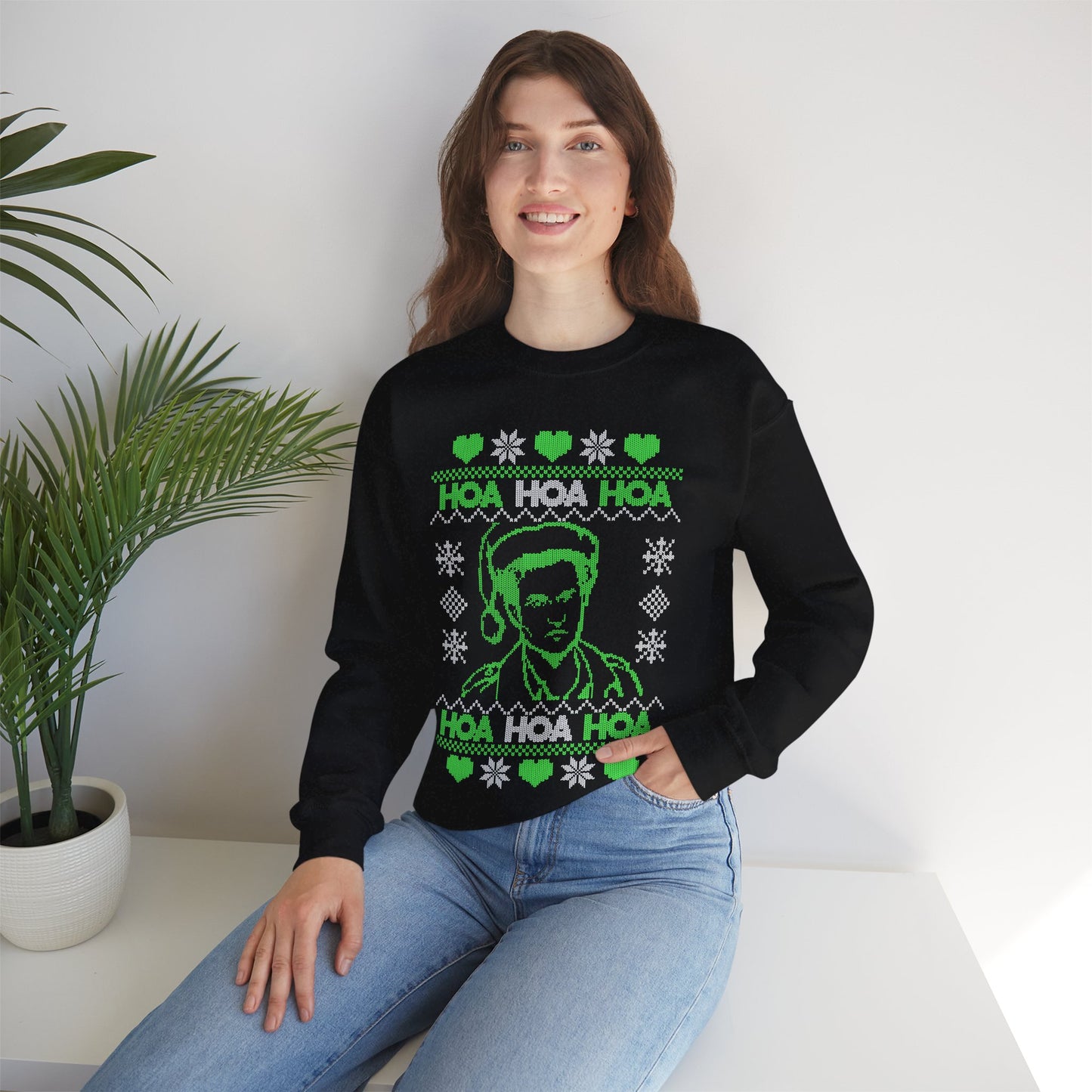 HOA HOA HOA Christmas (Green) Unisex Heavy Blend™ Crewneck Sweatshirt