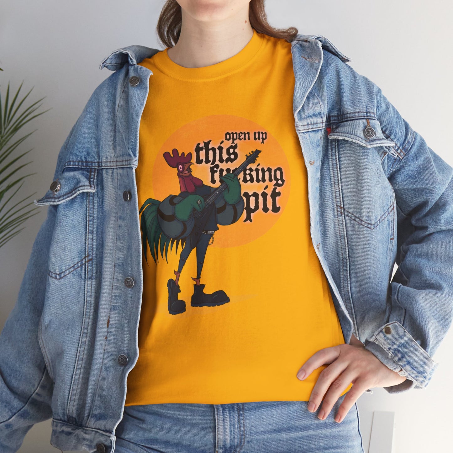 Open Up This Pit Rooster Unisex Heavy Cotton Tee