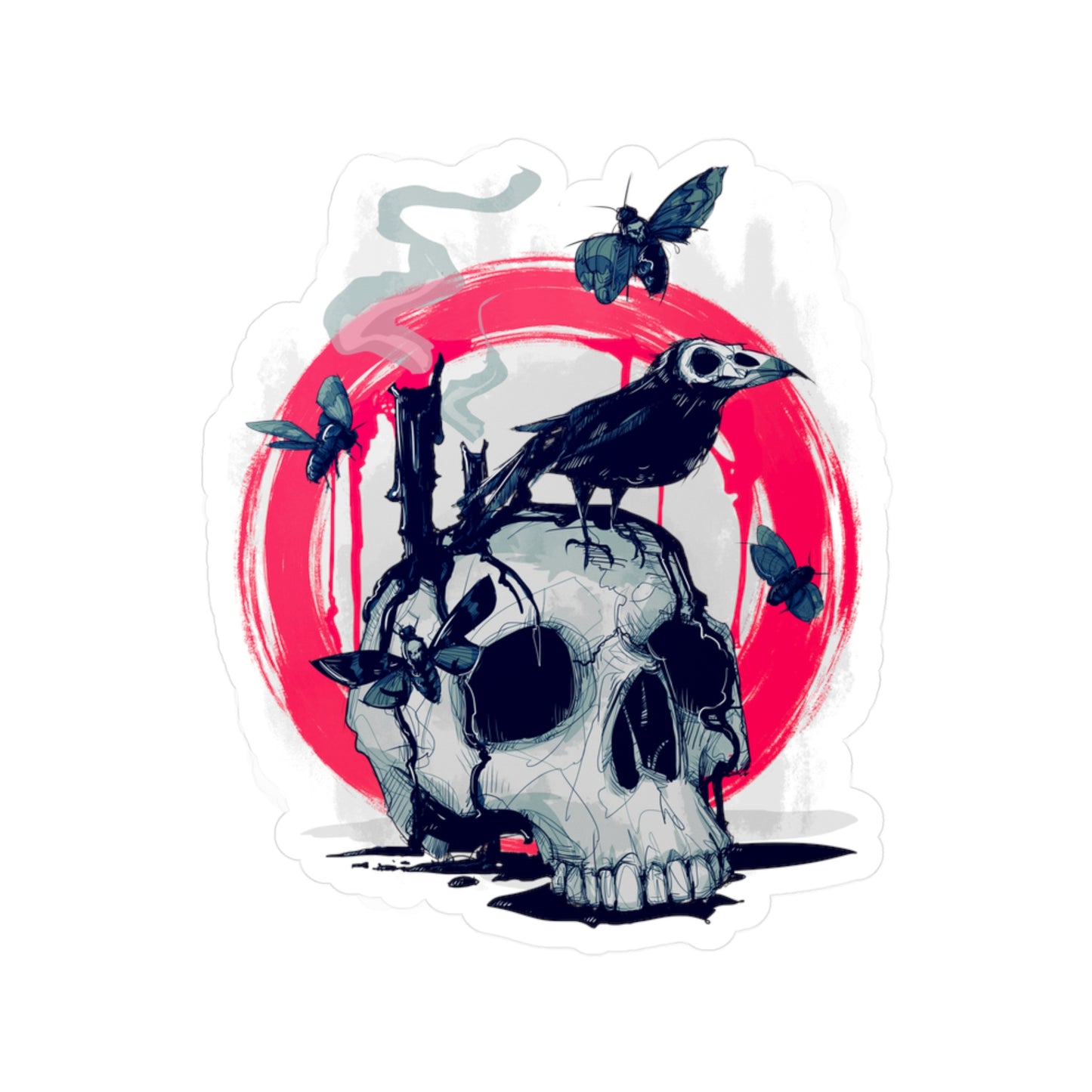 Skull Crow II Kiss-Cut Vinyl Decal
